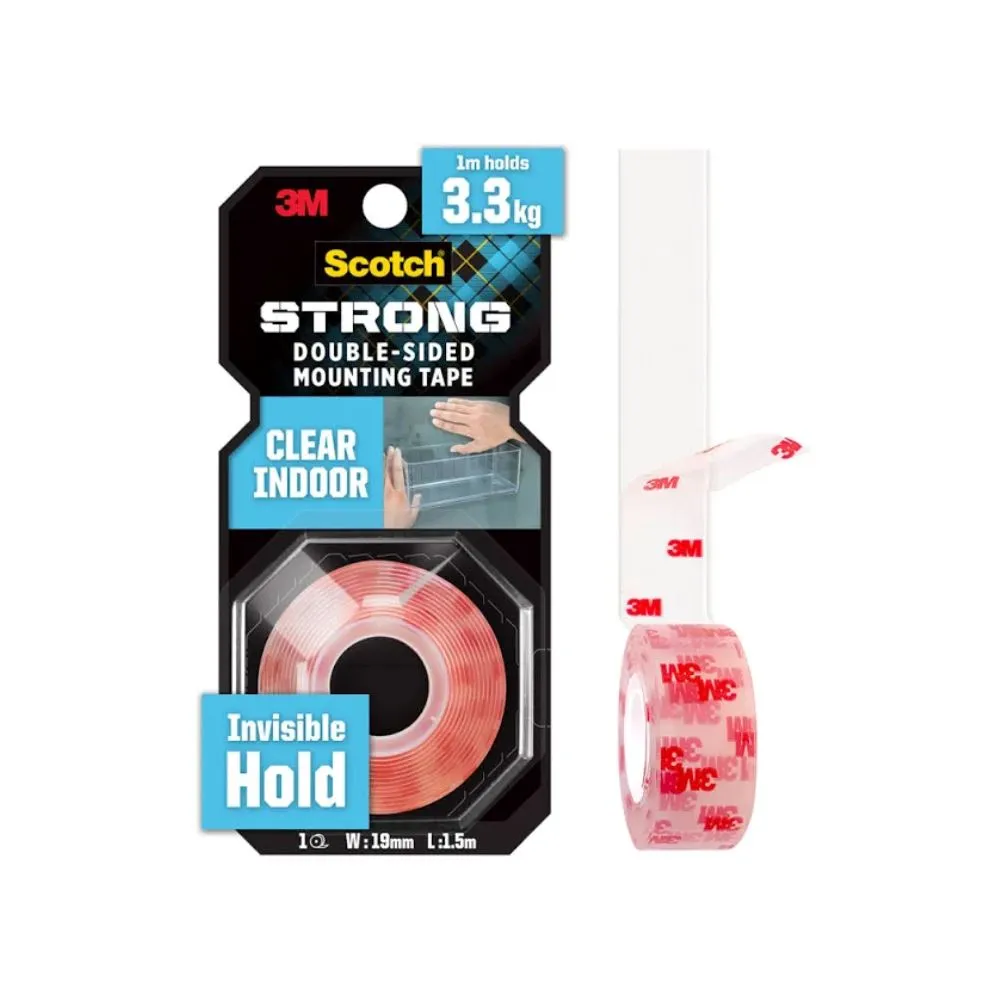 3M 410-S19 Scotch Clear Double-Sided Mounting Tape 19MM X 1.5M | Model : 3M-410-S19