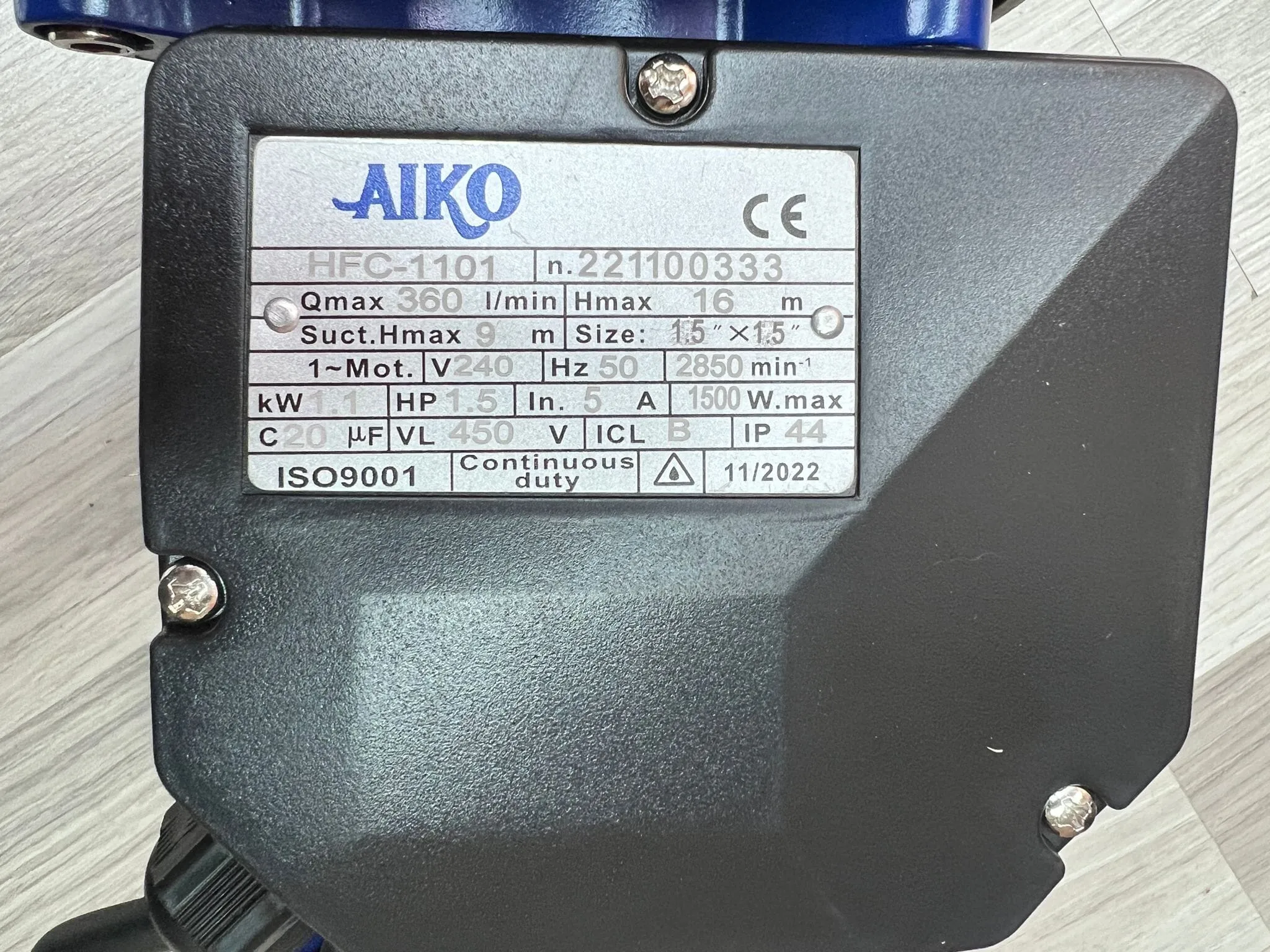 Aiko 1-1/2 1.5HP Swimming Pool Water Pump | Model : WP-HFC-1101