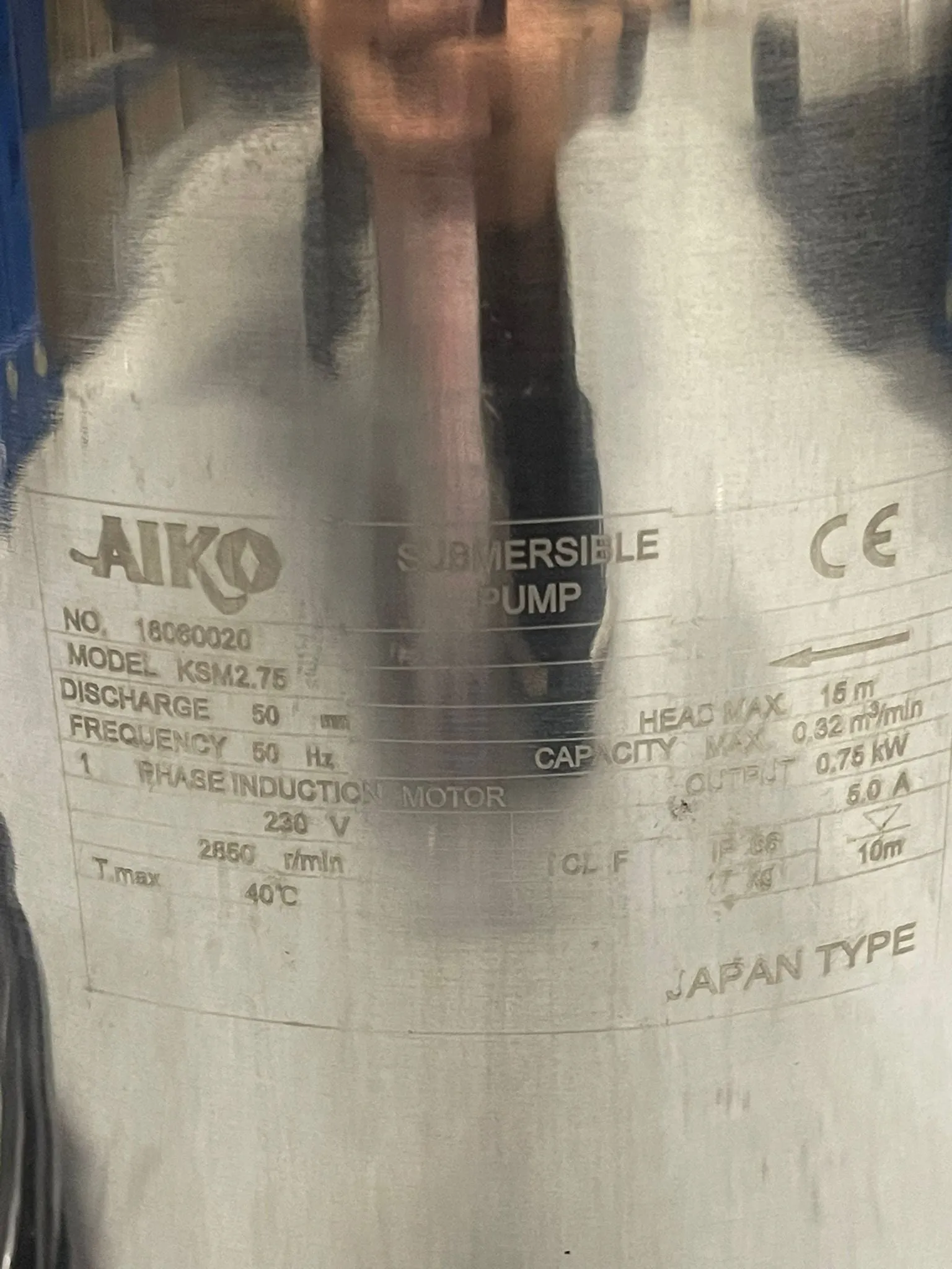 Aiko 2 1HP 0.75KW 230V Submersible water Pump | Model : WP-KSM2.75