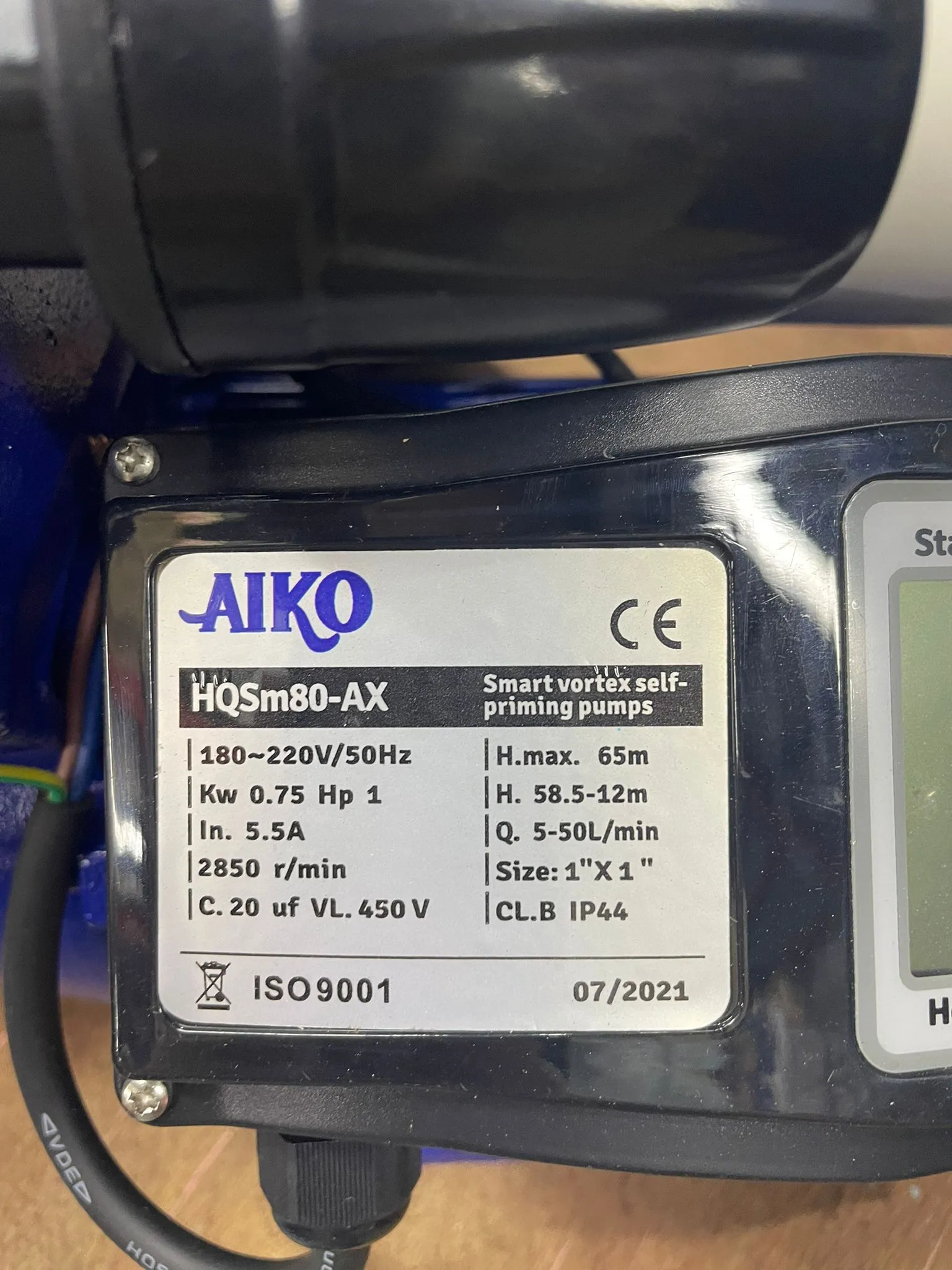 Aiko 220V 1 Outlet with 1Hp Motor Smart Self-Priming (Auto Booster) Pump | Model : WP-HQSM80-AX
