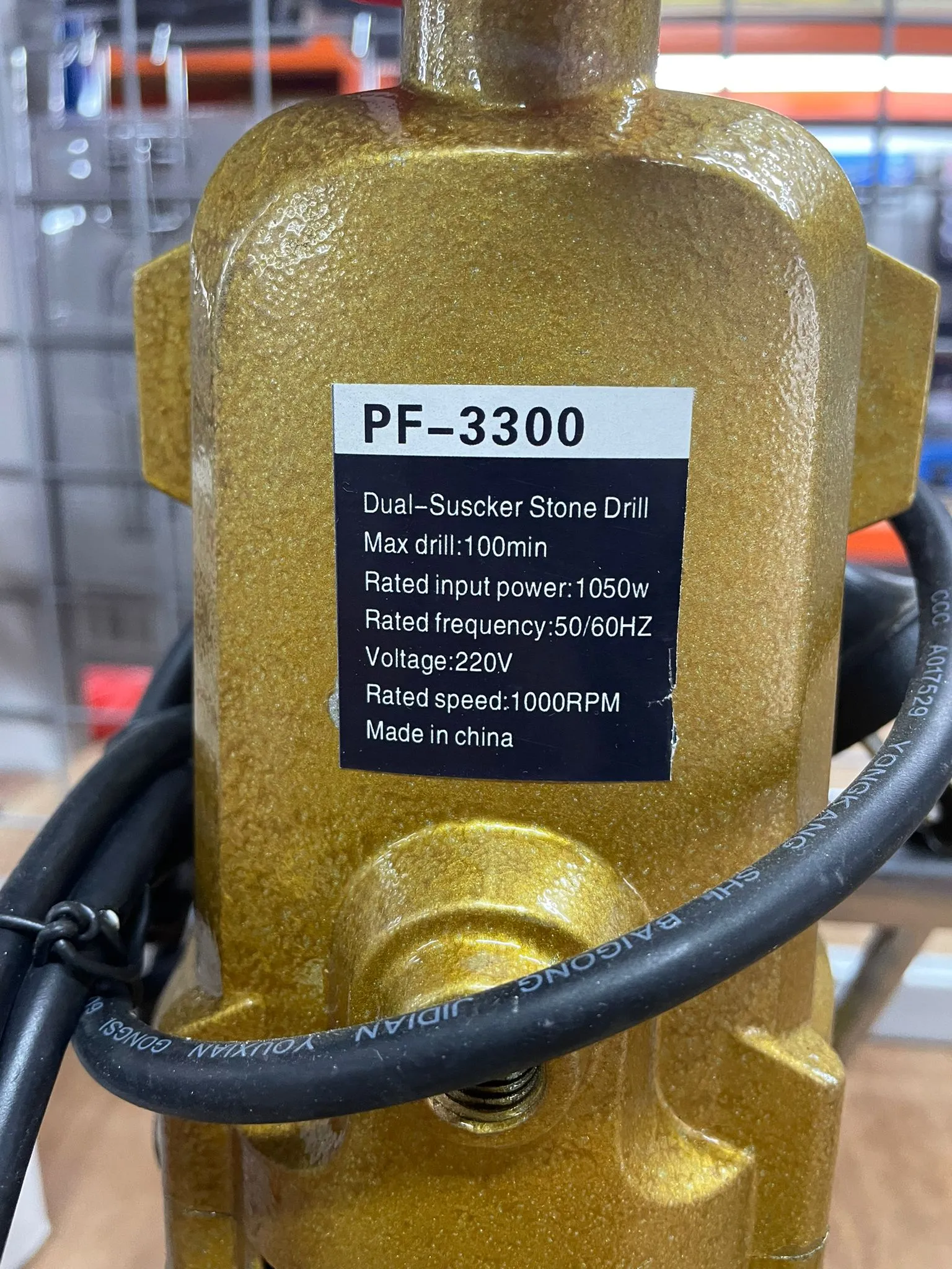 Aiko 220V 1050W Suction Stone Drill For Mable | Model: SD-PF-3300