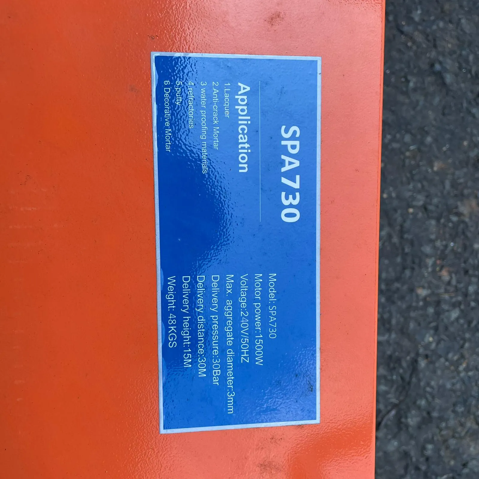 Aiko 240V Grout Pump And Cement Spray 1500W . 50Hz Bs Plug | Model : CS-SPA730