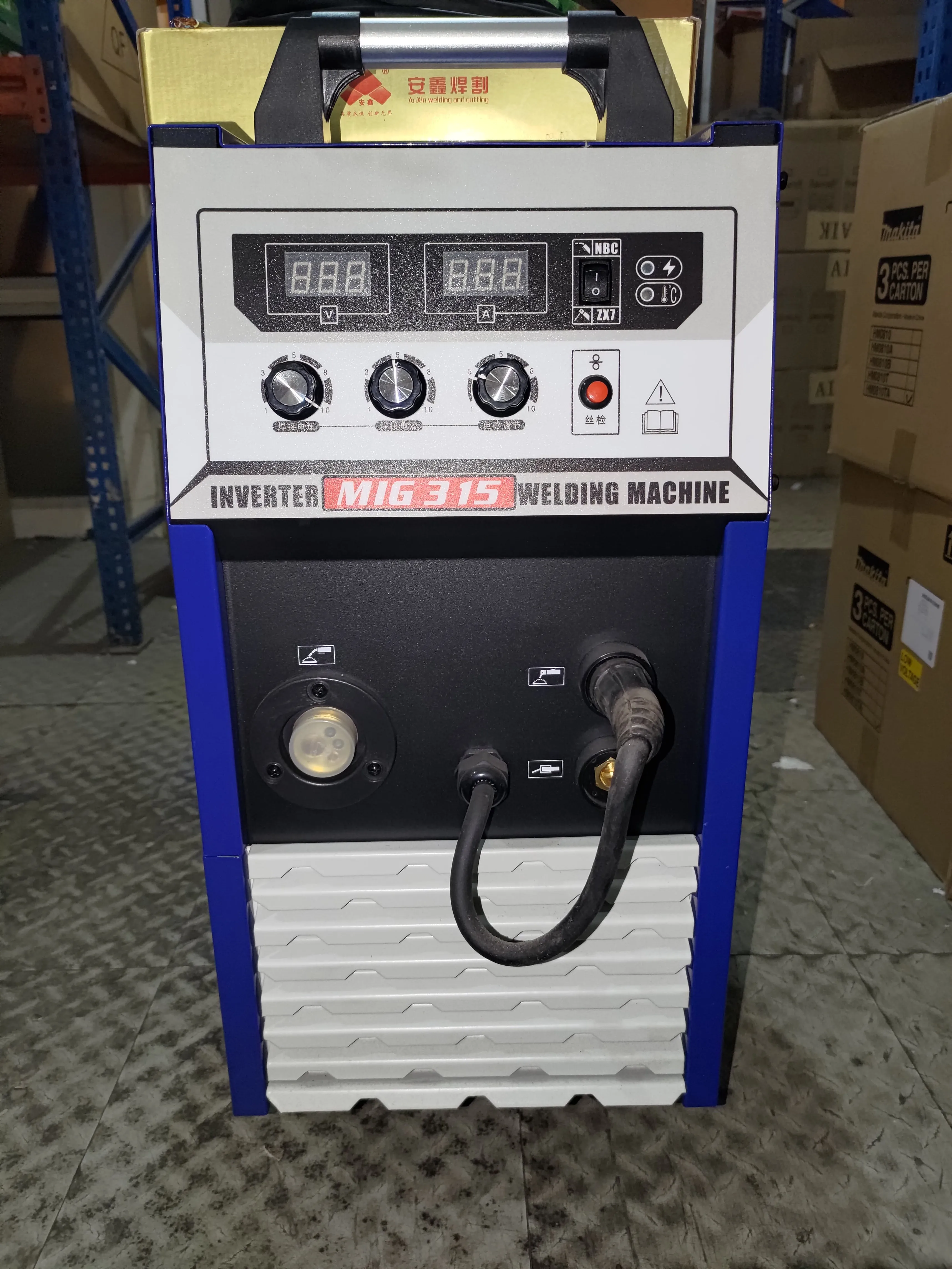 Aiko 380V 60Hz MIG315 Welder With Gas Tank Trolley Dual Voltage come with 4m Torch. 3m Earth Cable & Gas Hose | Model: W-MIG315