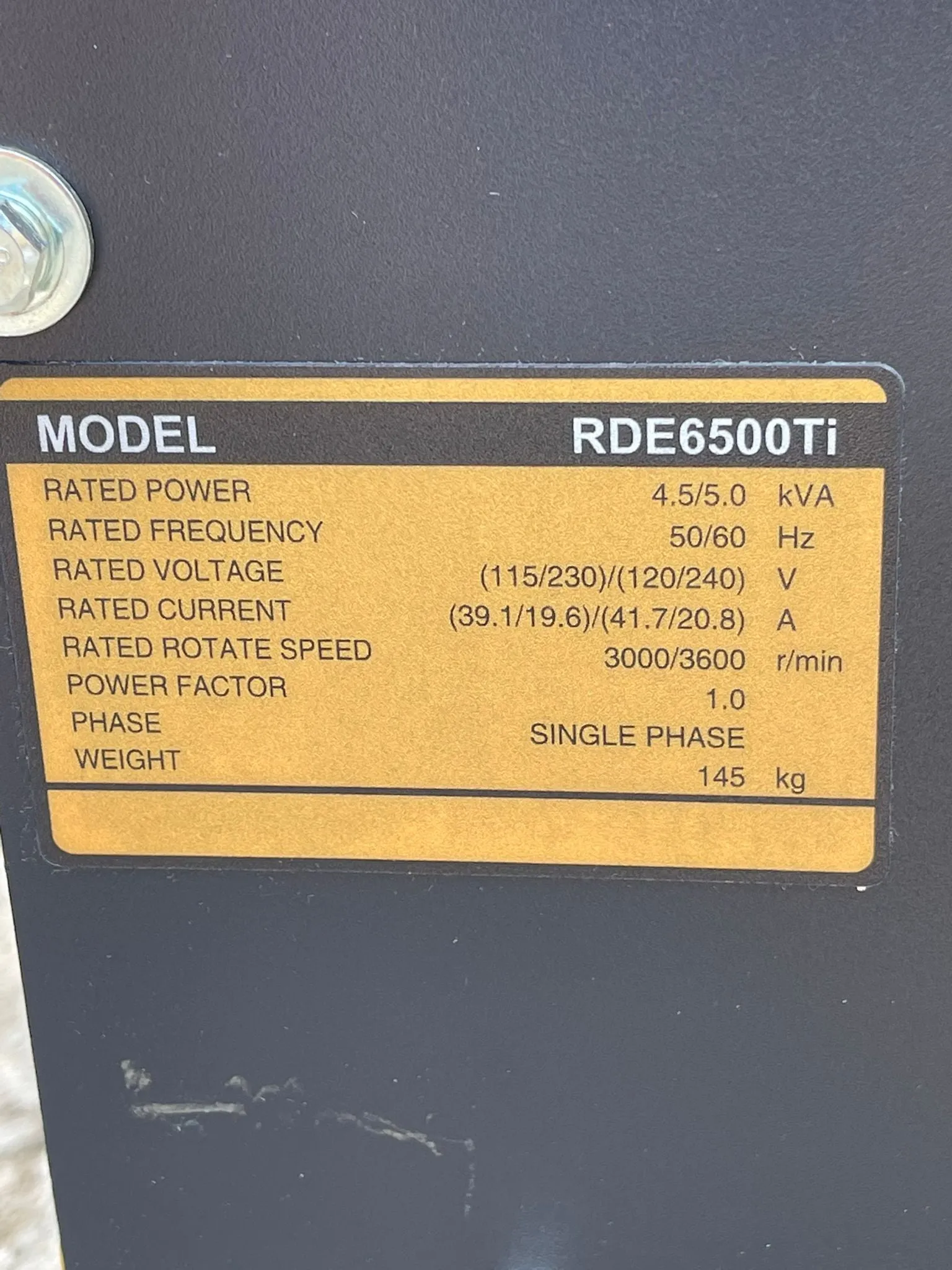 Aiko 4.5kva.  240v . 50hz . 4-stroke Silent Diesel Generator | Model : RDE6500TI