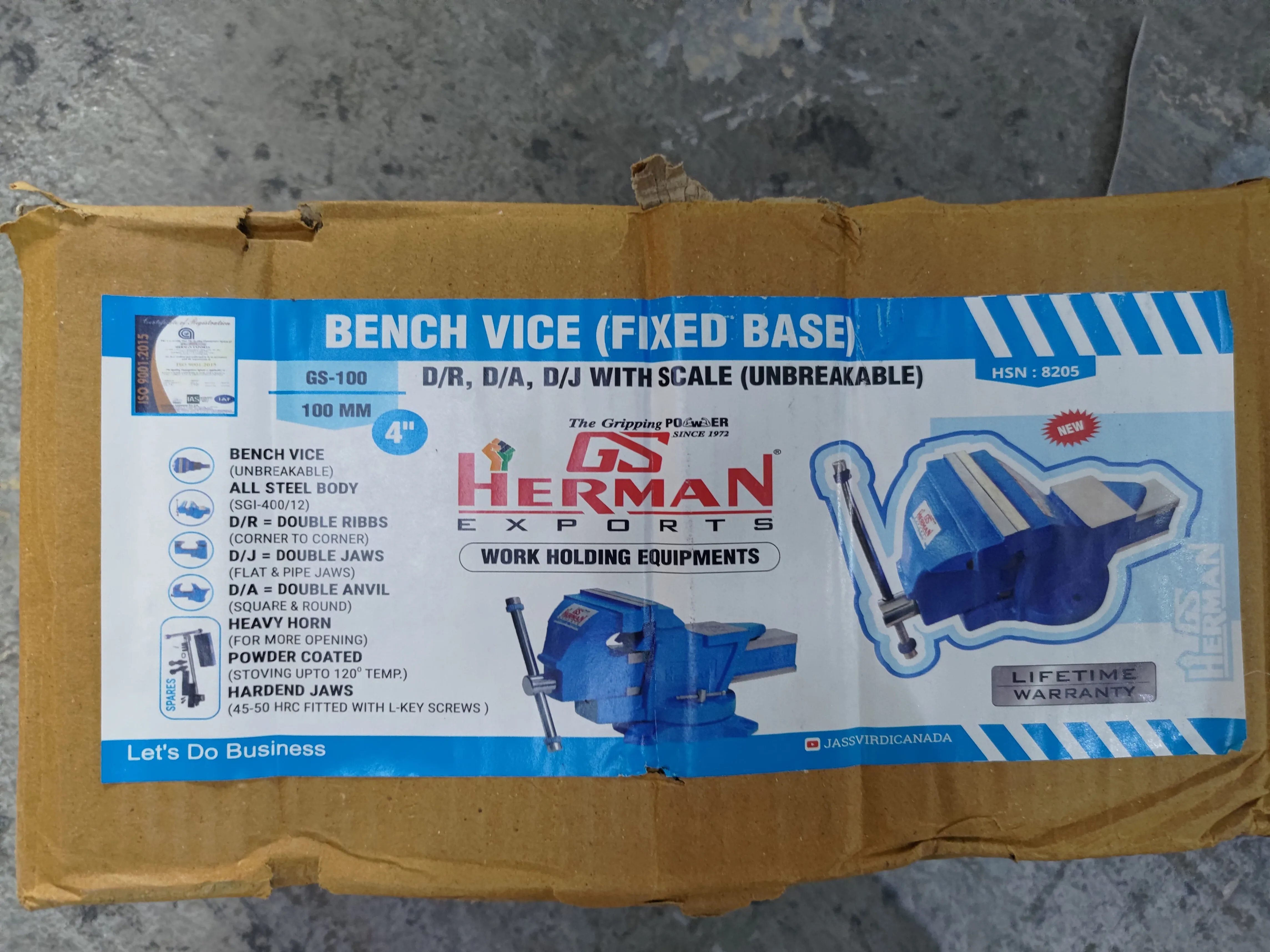 AIKO Bench Vice Fixed Base 100mm With Scale | Model: VISE-GS100-04