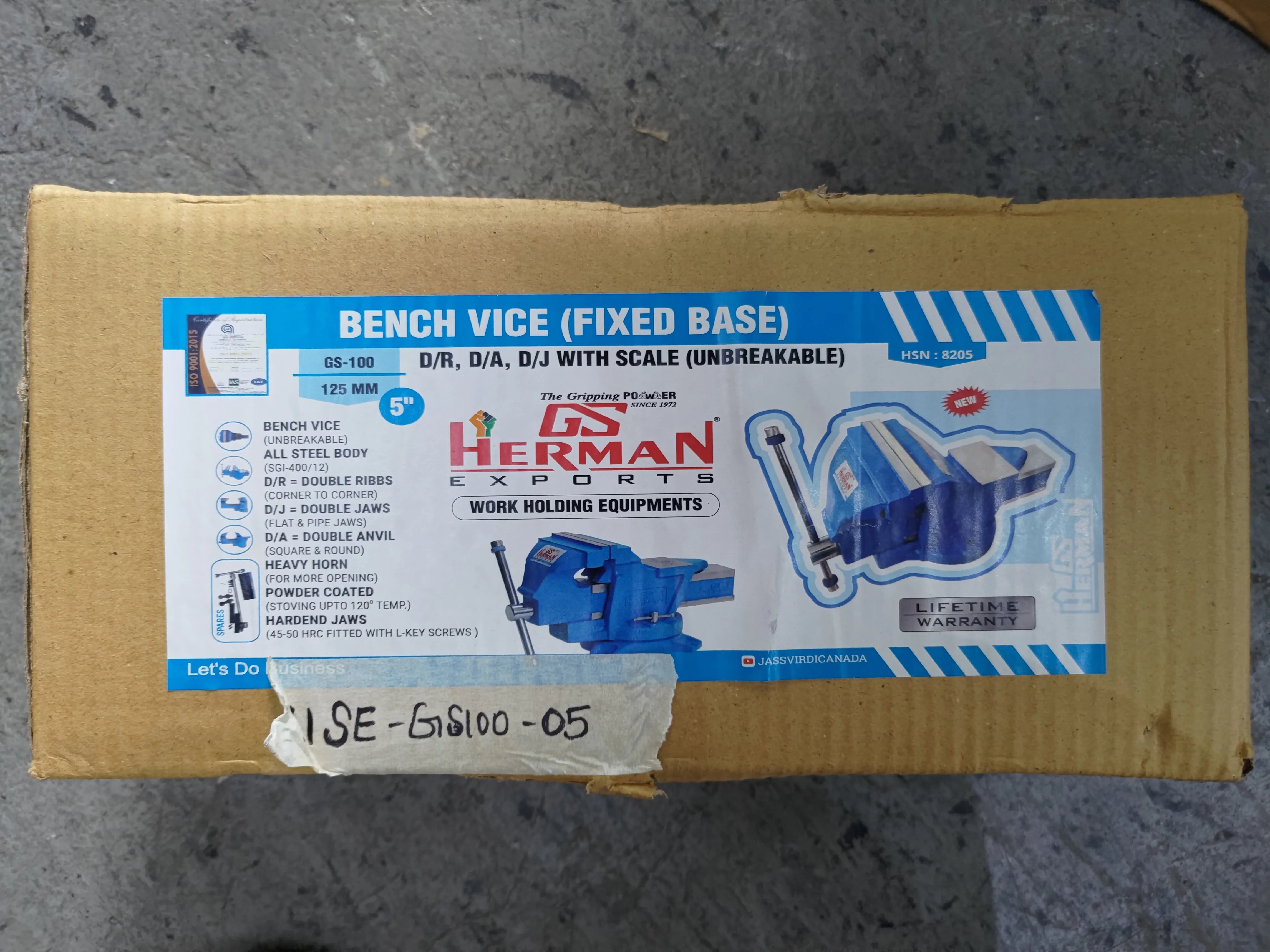 AIKO Bench Vice Fixed Base 125mm With Scale | Model: VISE-GS100-05