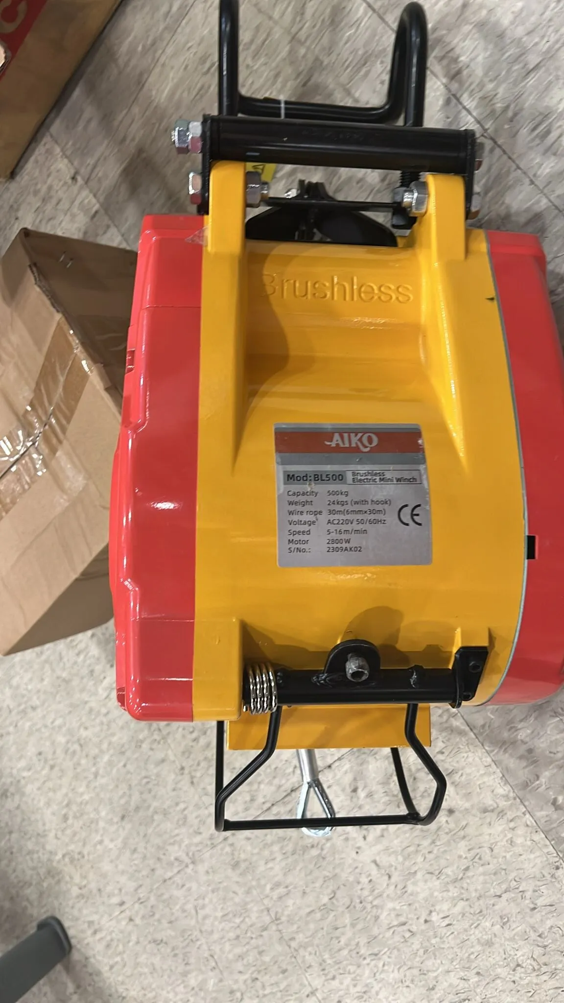 Aiko Brushless Electric Mini Winch 6mm X 30m 490kg 230V 50hz  With Speed Control | Model: WIN-BL490