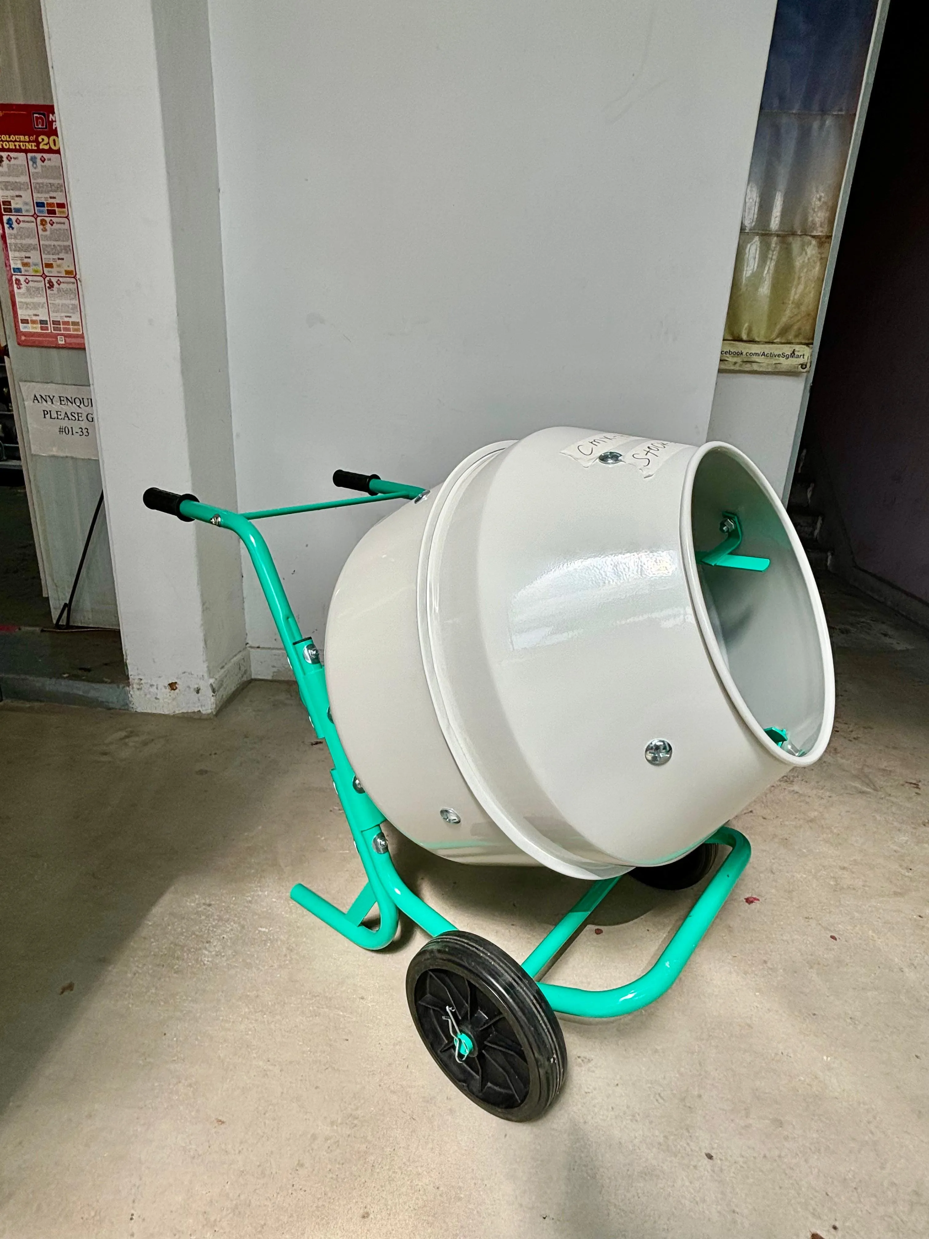 Aiko Cement Mixer 160L (Green & White) C/W 240V Motor  | Model : CMX-HGJ160-YM