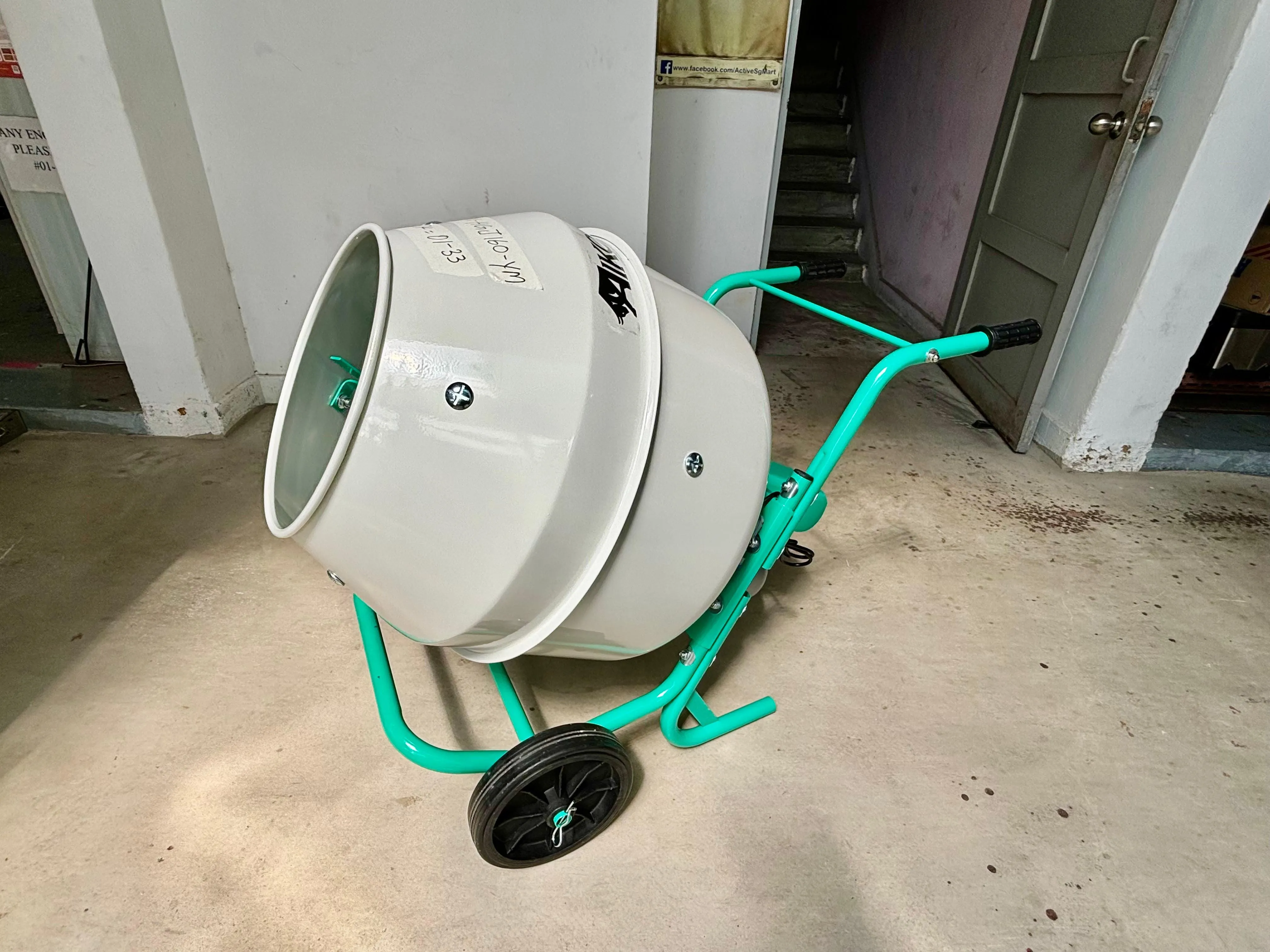 Aiko Cement Mixer 160L (Green & White) C/W 240V Motor  | Model : CMX-HGJ160-YM