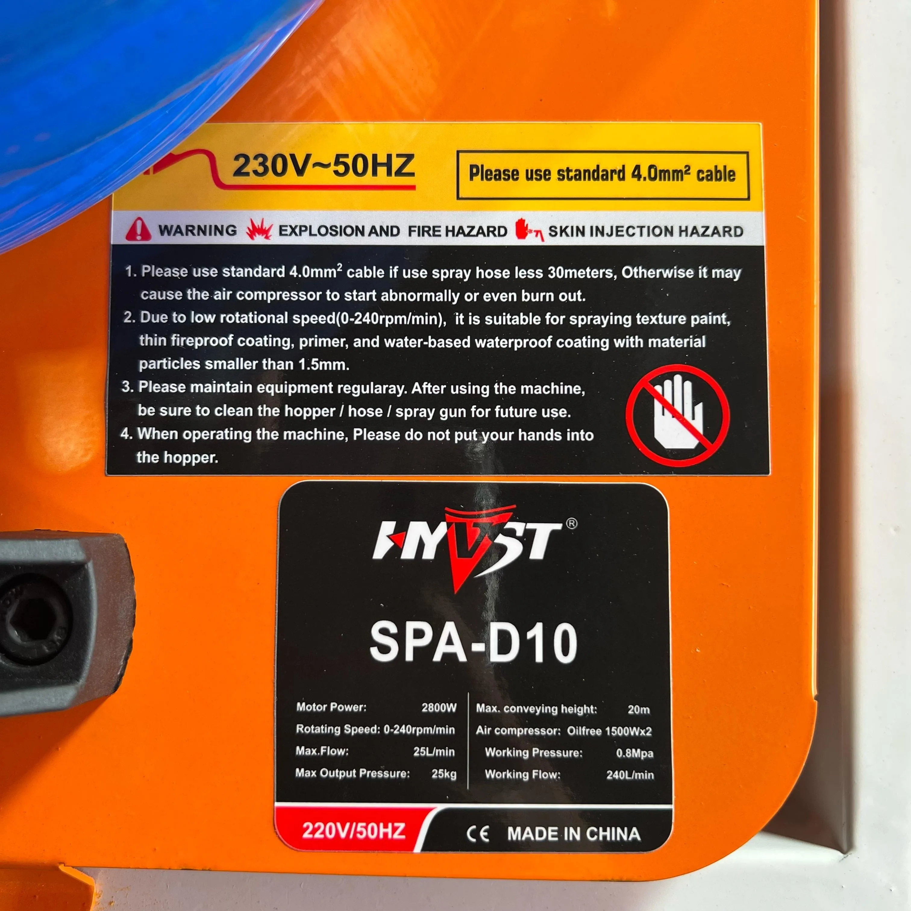 Aiko Cement Sprayer Machine 40L 220V 50HZ 2800W 1500W With Air Compressor | Model : CS-SPA-D10