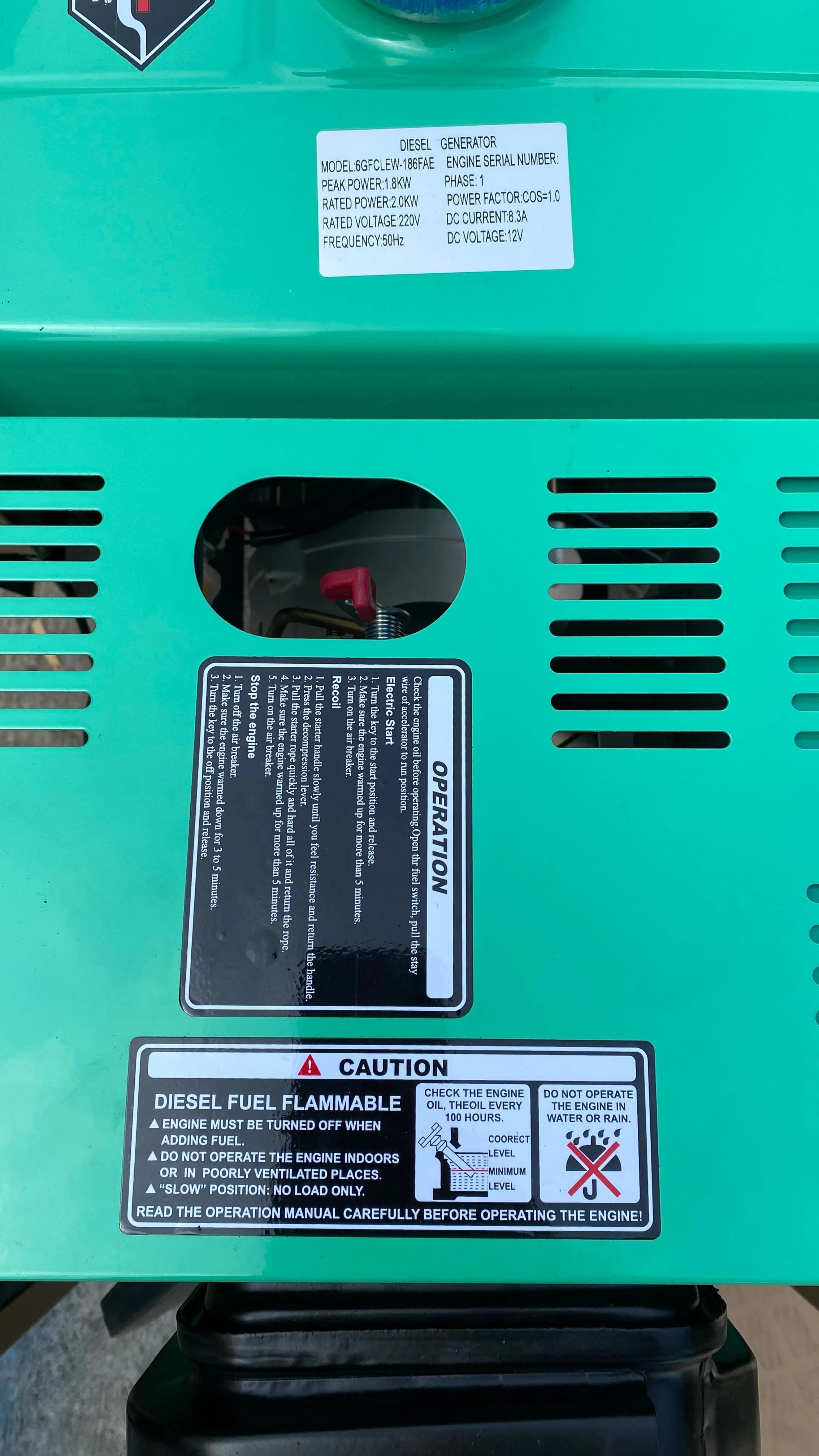 Aiko Diesel Welding Generator 180amp C/W 186FAE Engine | Model : 6GFCLEW-186FAE