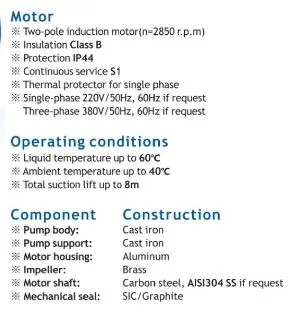 Aiko Double-Impeller Centrifugal pump 1/4 x 1 1.5 hp 230 V 2HCP-140H | Model : WP-2HCP-140H