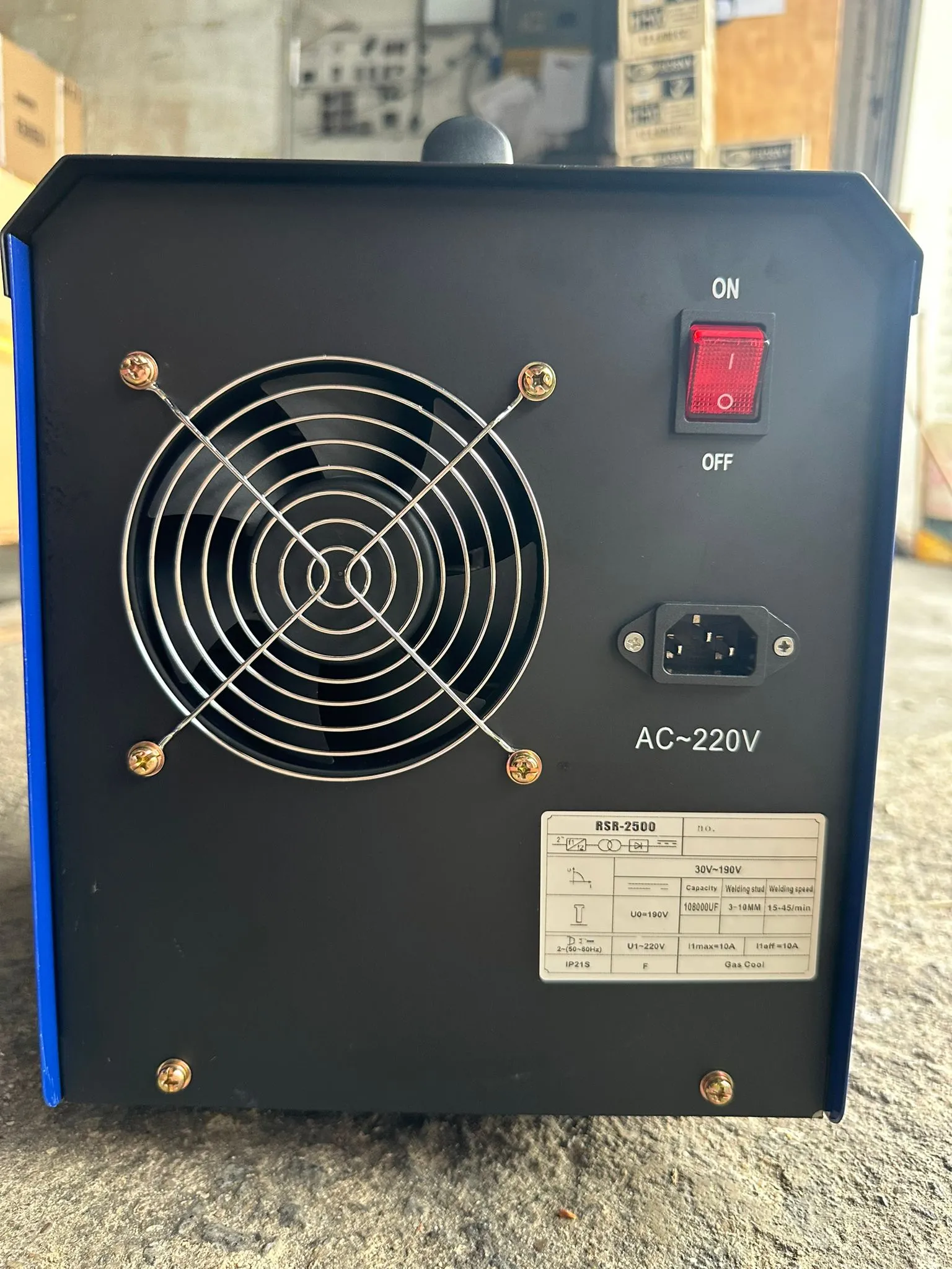 Aiko Stud Welding Machine 600W 220V C/W 4m Torch & 2.5m Earth Cable | Model : W-RSR2500