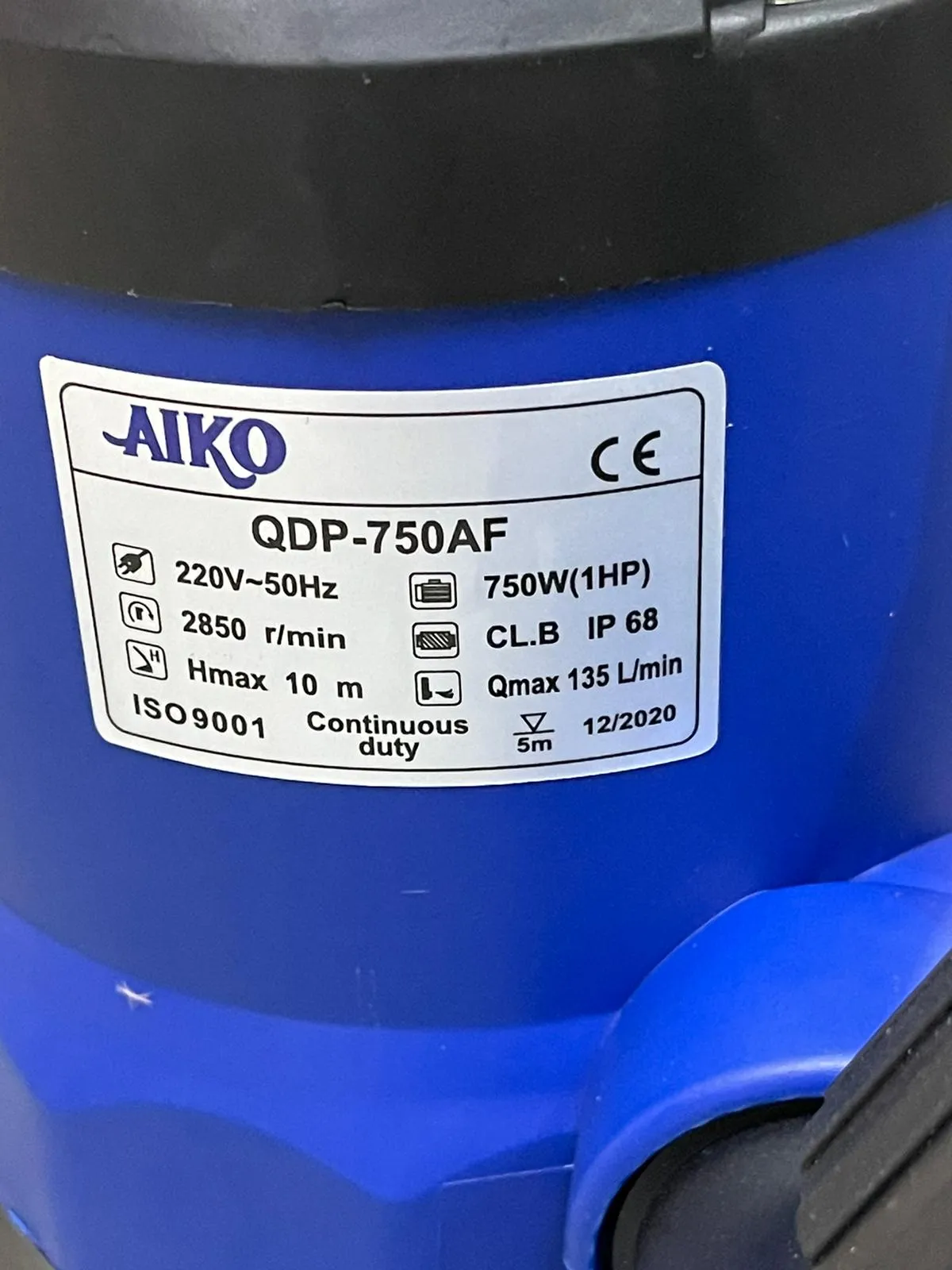 Aiko Submersible Pump (Without Float or Auto/ with float ) 1.5 0.5/1 Hp  | Model : WP-QDP