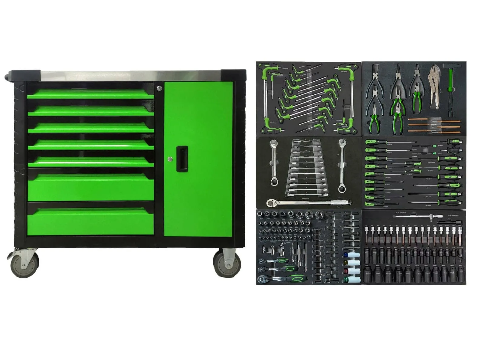 Aiko Work Shop Tool Cabinet Big (Green) with 200 Pcs Tool Set #RC23 | Model: TB-JS-RC23 200PCS