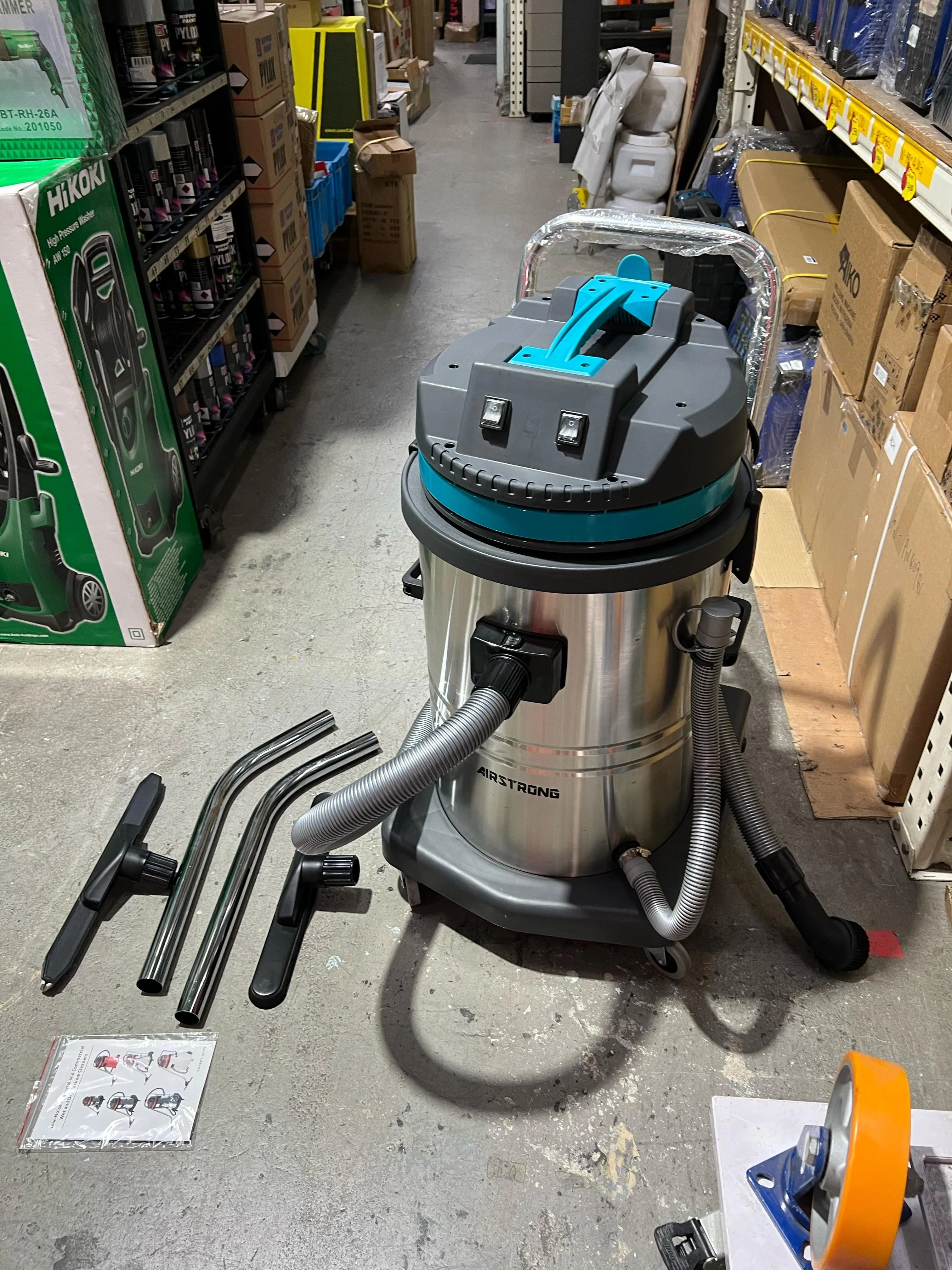 Airstrong 60L 2000W Dual Italy Motor Stainless Steel Wet & Dry Vacuum Cleaner | Model : VC-HT60-2