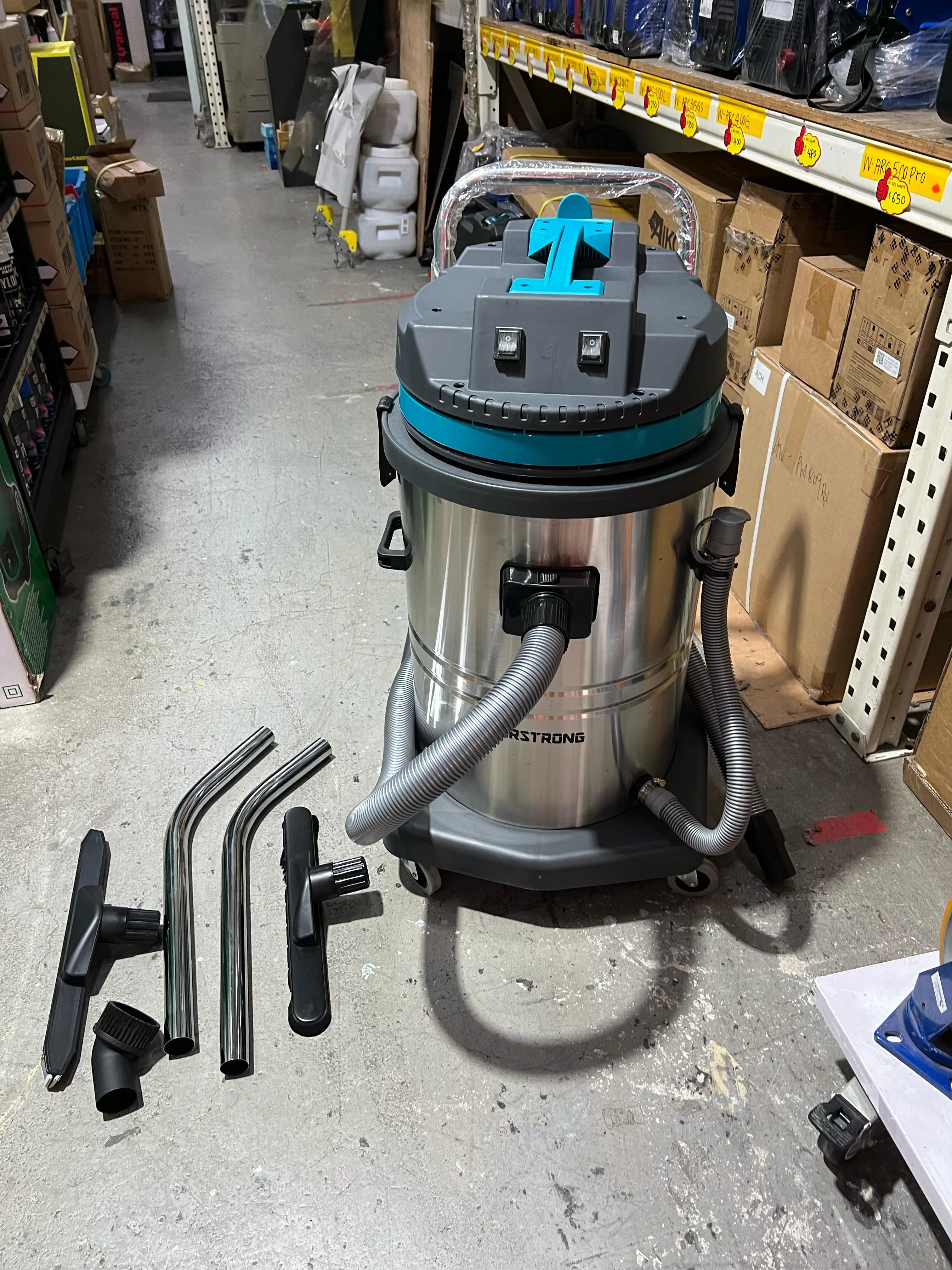 Airstrong 60L 2000W Dual Italy Motor Stainless Steel Wet & Dry Vacuum Cleaner | Model : VC-HT60-2