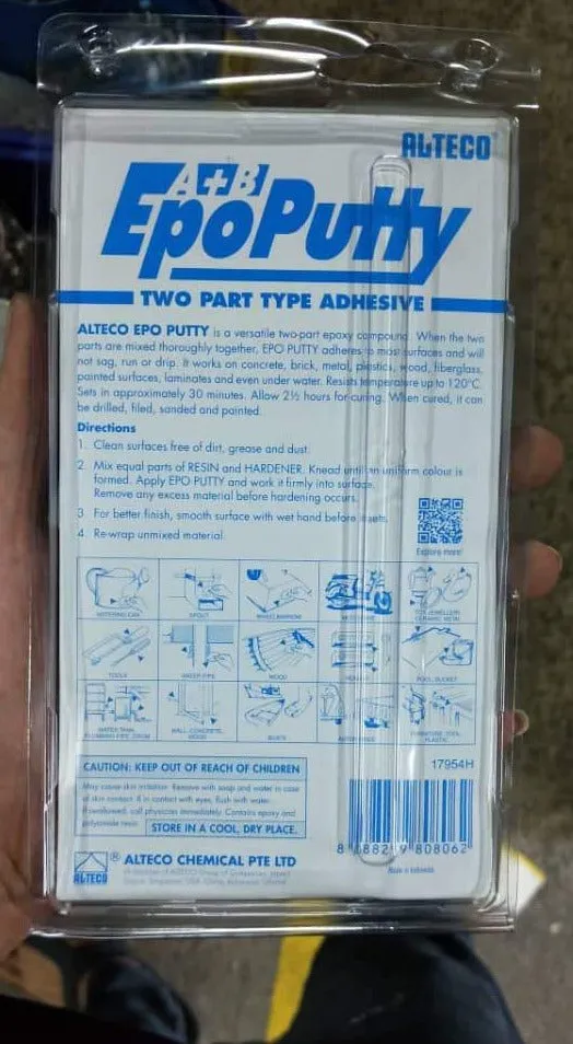 Alteco EpoPutty A B 2 Part Type Adhesive (Epoxy) | Model : PUTTY-A100