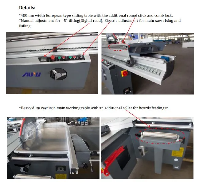 Auyu W9D-2.6  8FT (2.6m) Sliding Panel Table Saw (Aeroplane) comes with Dust Collector | Model : W9D-2.6