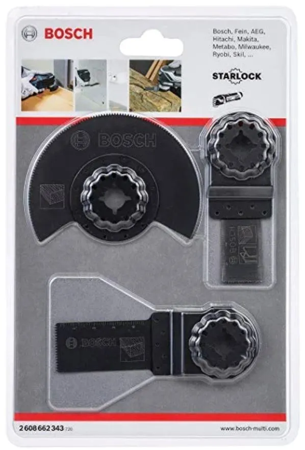 BOSCH Multi Tool Blade Set For Wood (3PC) (2608662343) | Model: B*2608662343