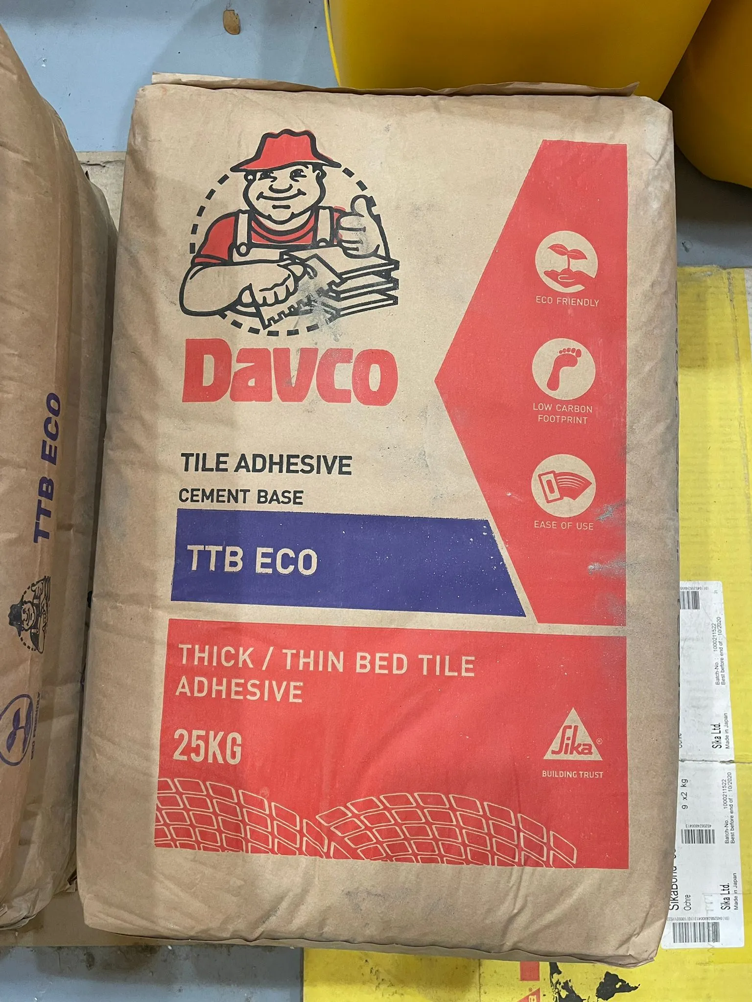 Davco TTB ECO Thick/Thin Bed Tile Adhesive Cement Base Grey or White 25kg