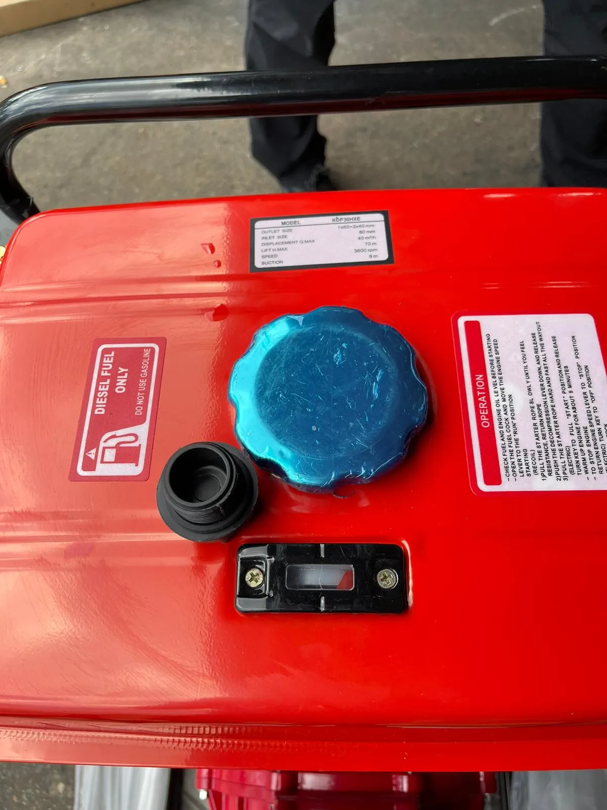 Denko 3 Diesel Water Pump With Electric Start C/W Ns40 Battery | Model : WP-KDP30HXE
