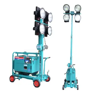 Denko 4x400W Tower Light Come With Denko Generator KDE6500T & NS40 Battery | Model : LT800LED KDE6500T
