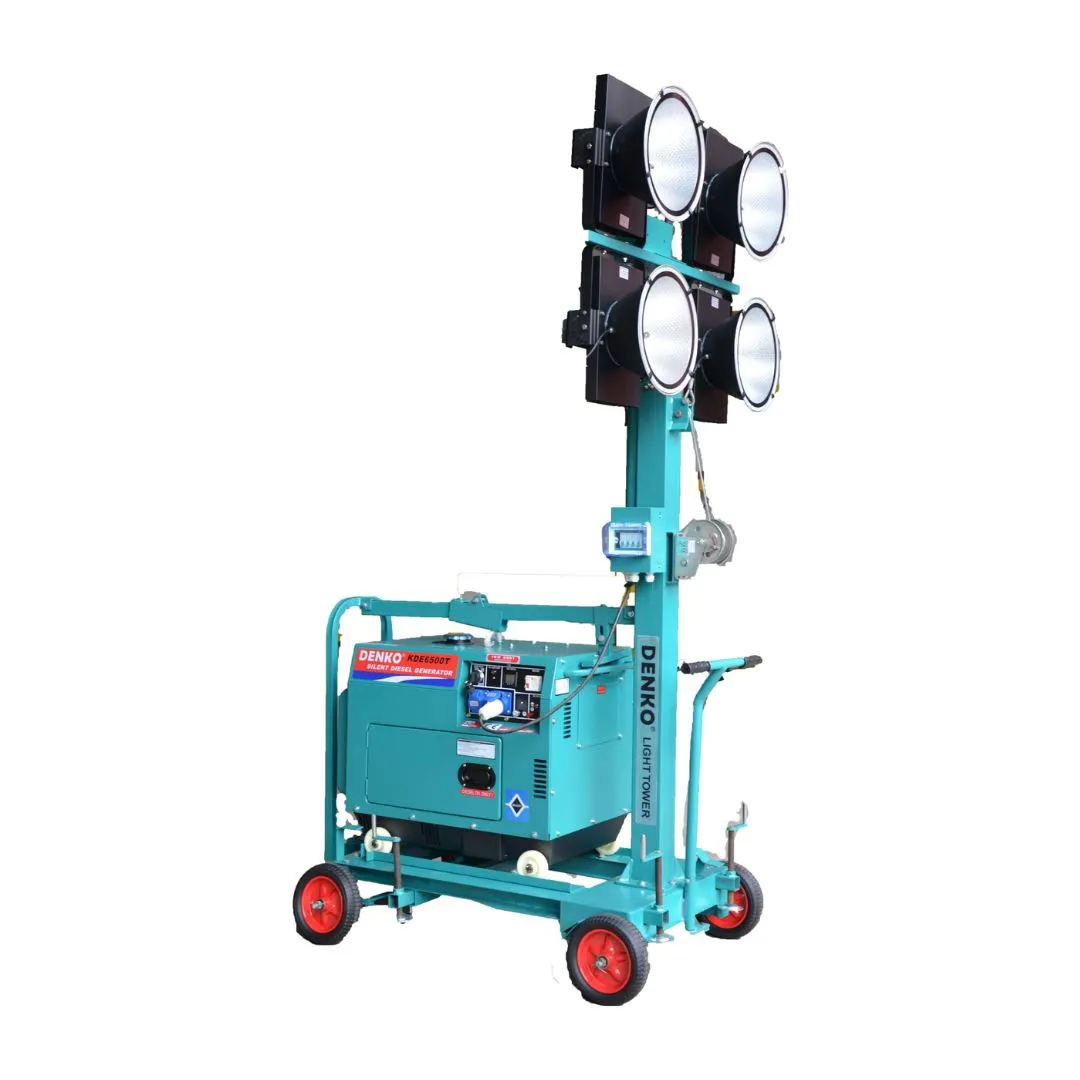 Denko 4x400W Tower Light Come With Denko Generator KDE6500T & NS40 Battery | Model : LT800LED KDE6500T