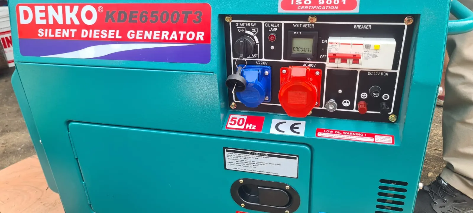 DENKO Diesel Generator (Silent) KDE6500T 415V 3 Phase C/W NS40 Battery | KDE6500-415V