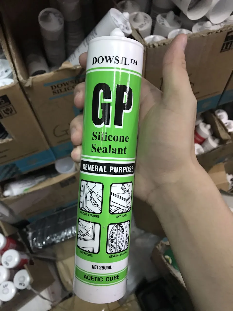 Dow Corning GP General Purpose Silicone Sealant 280ml (24 pcs / box) | Colours : White. Clear. Grey. Black