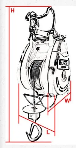 Duke Winch 230V. 300kg 5mm x 60m Electric Mini Wire Rope Winch TH Series | Model : WIN-DU300TH
