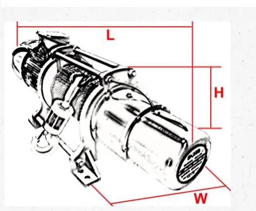 Duke Winch 415V. 500kg. 8mm x 60m Electric Wire Rope Winch 4 Wires | Model : WIN-DU210-3