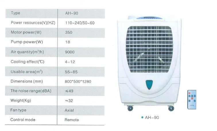 Evaporative Air Cooler With Remote (Tank 106L)| Model : BLR-AH90