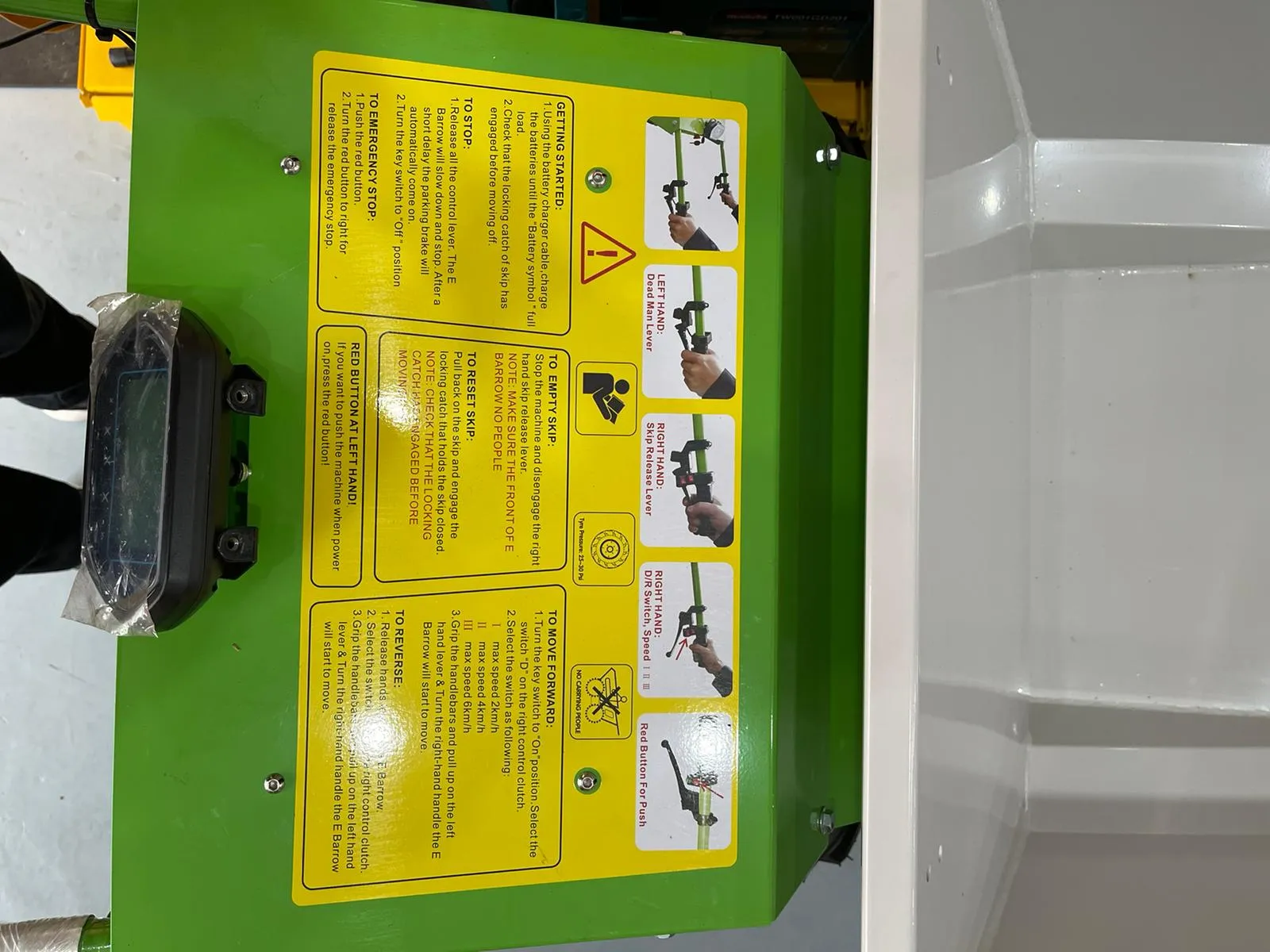 Green 300kg 48V Electric Mini Dumper with LCD Display | Model : KT-MD300E