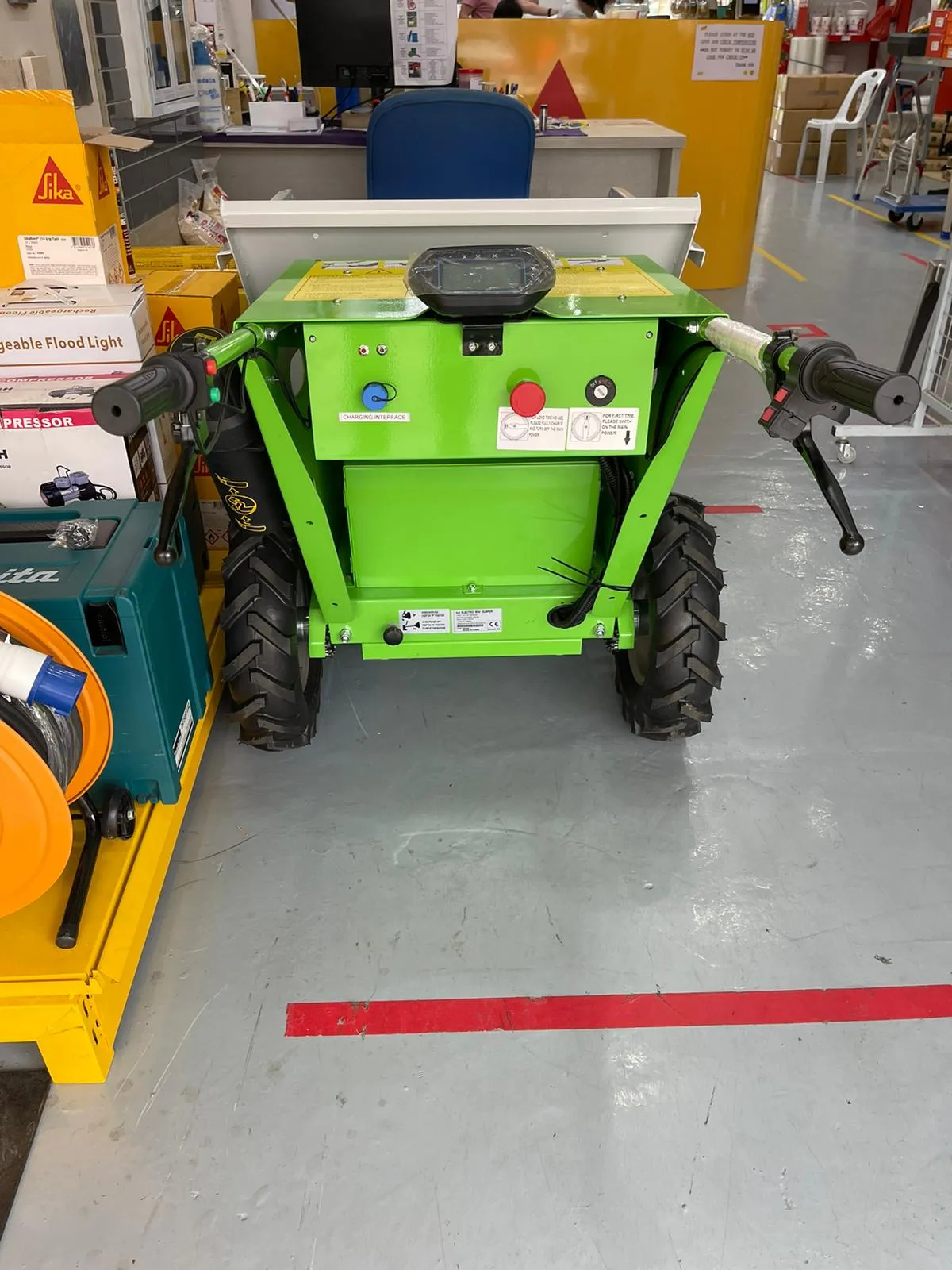 Green 300kg 48V Electric Mini Dumper with LCD Display | Model : KT-MD300E