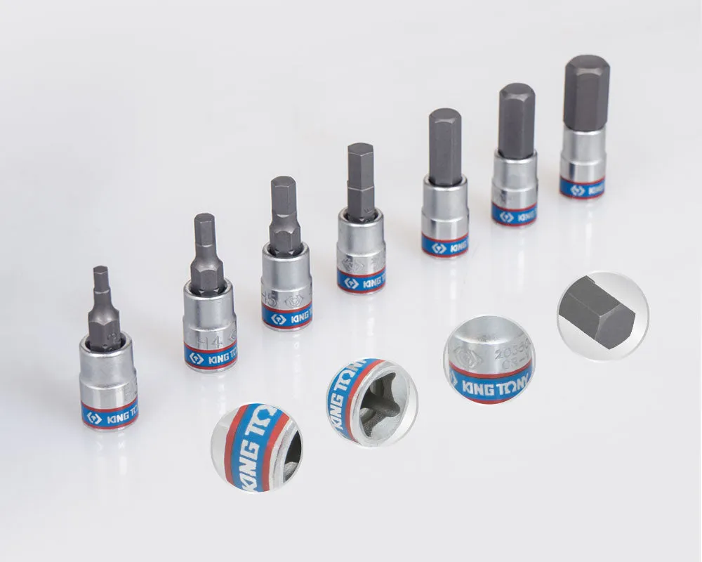 King Tony 7pc 1/4 DR Hex Bit Socket Set 3-10MM