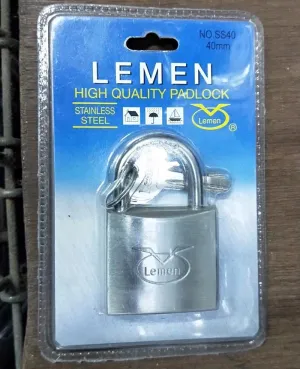 Lemen 30mm Stainless Steel Pad Lock Keyed Alike | PL-LM-SS30KA