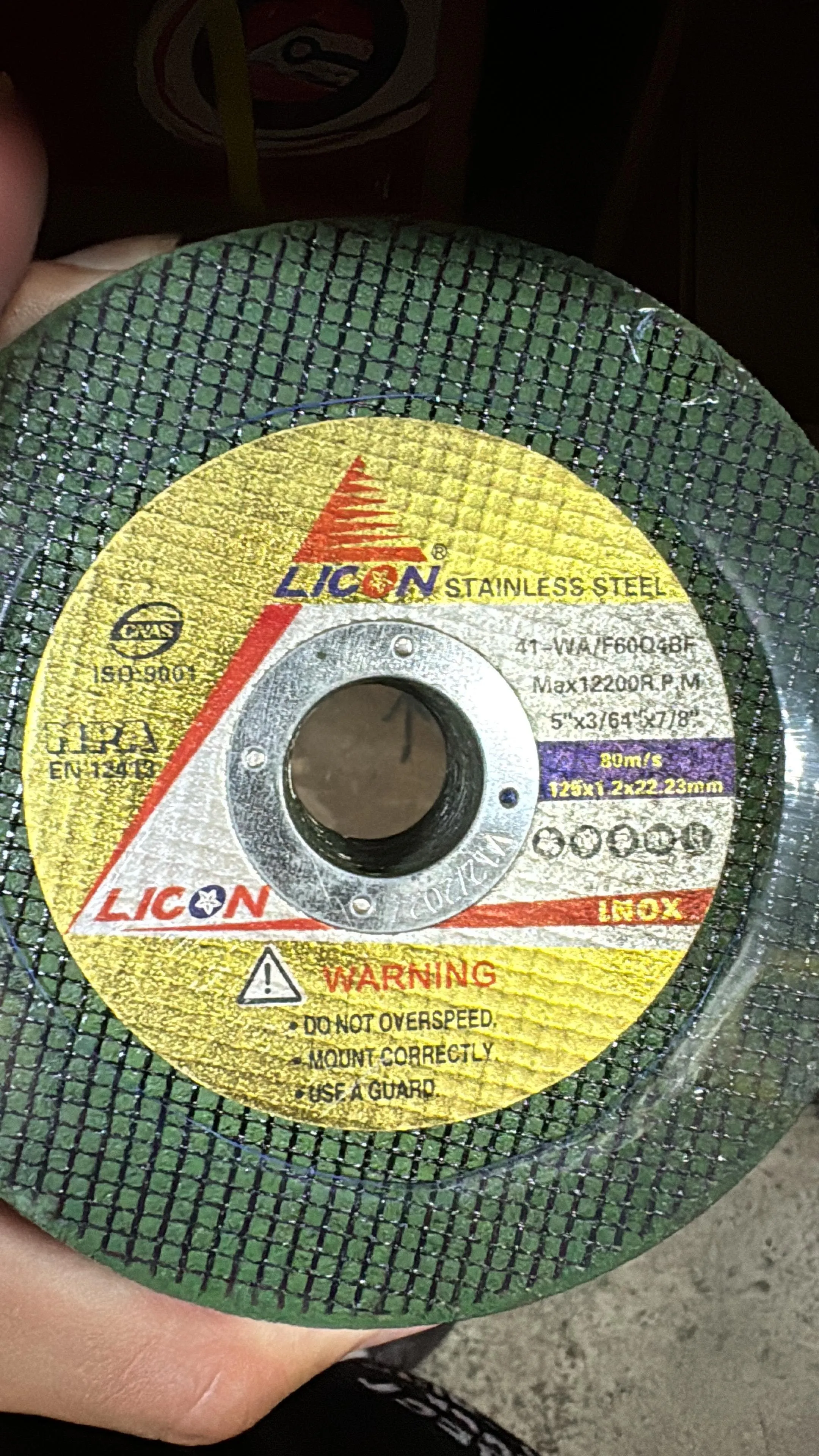 Licon Cutting Disc 5 125*1.2mm*22.23mm Green for Stainless Steel | Model : CD-L0512-G