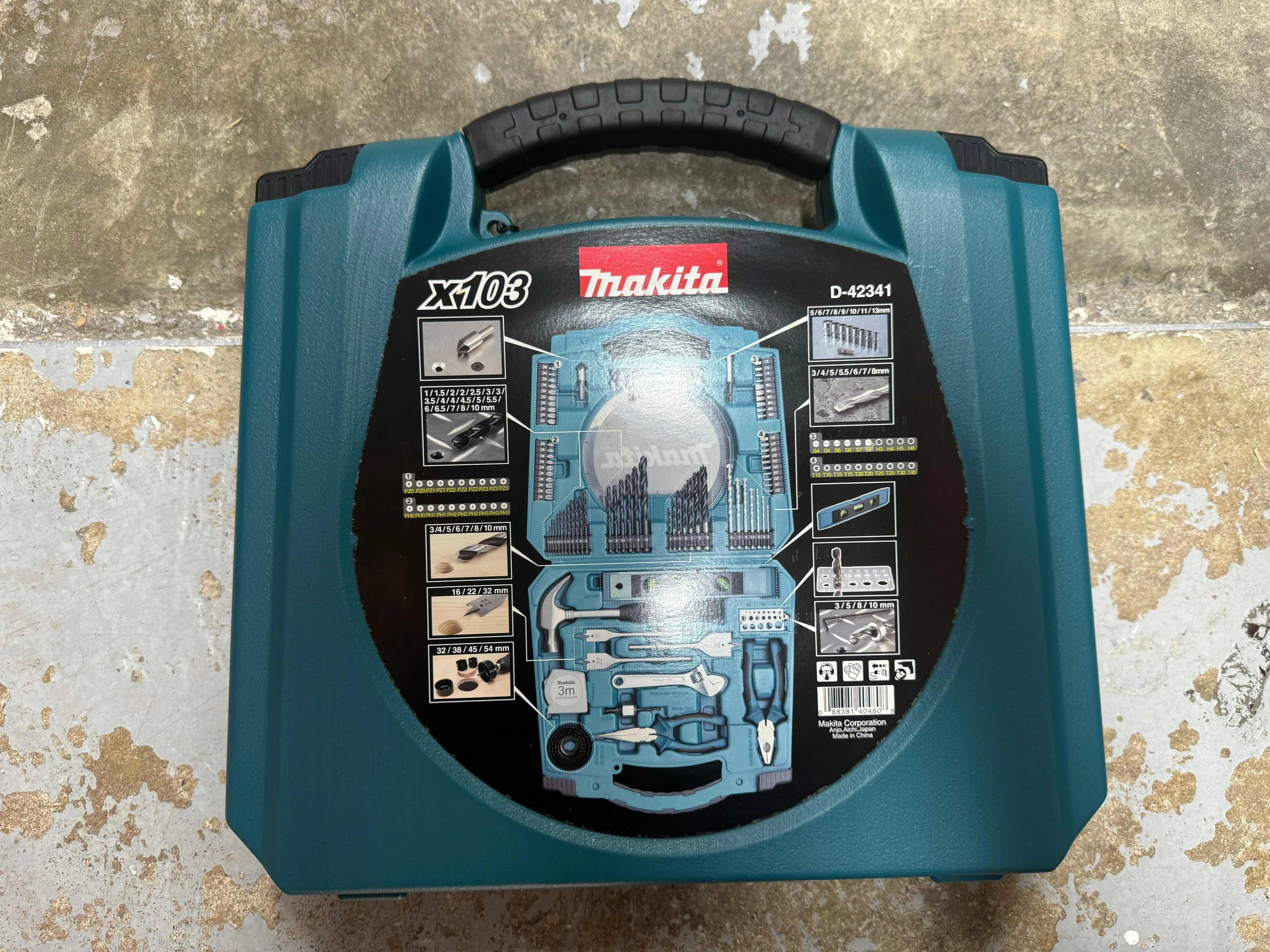 Makita D-42341 103 Pcs Drill Bits and Hand Tools Tool Box | Model : M*D-42341