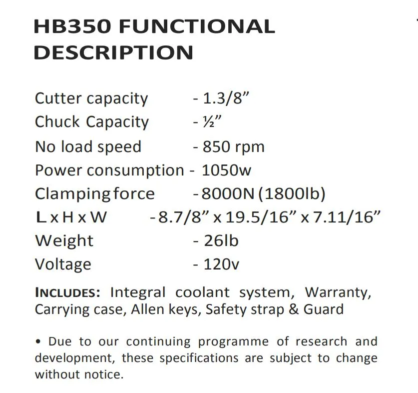 MAKITA HB350 35MM 1050W Magnetic Drill | Model: M-HB350