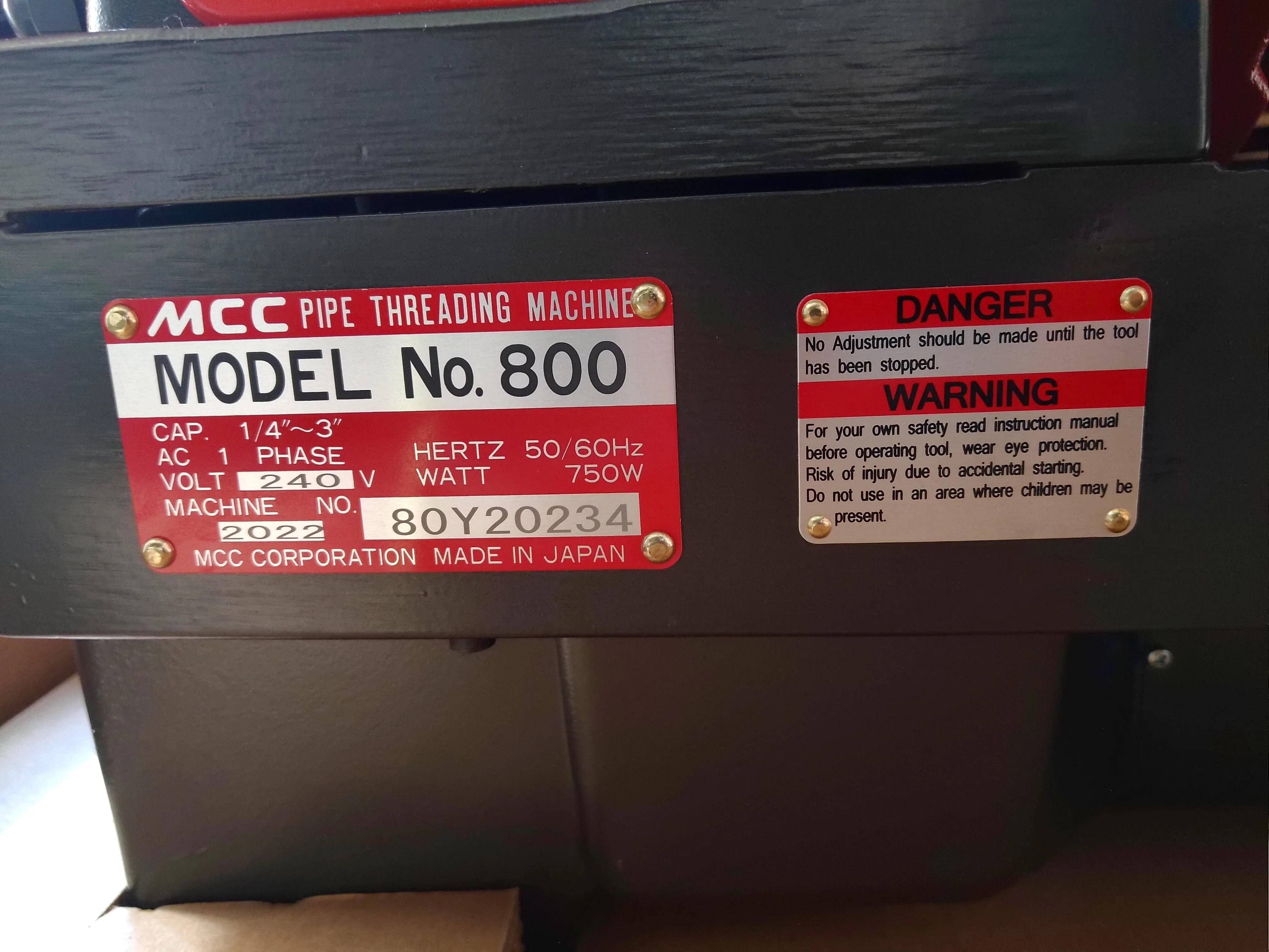 MCC 800 Threading Machine 3 | Model : MCC-MCC800