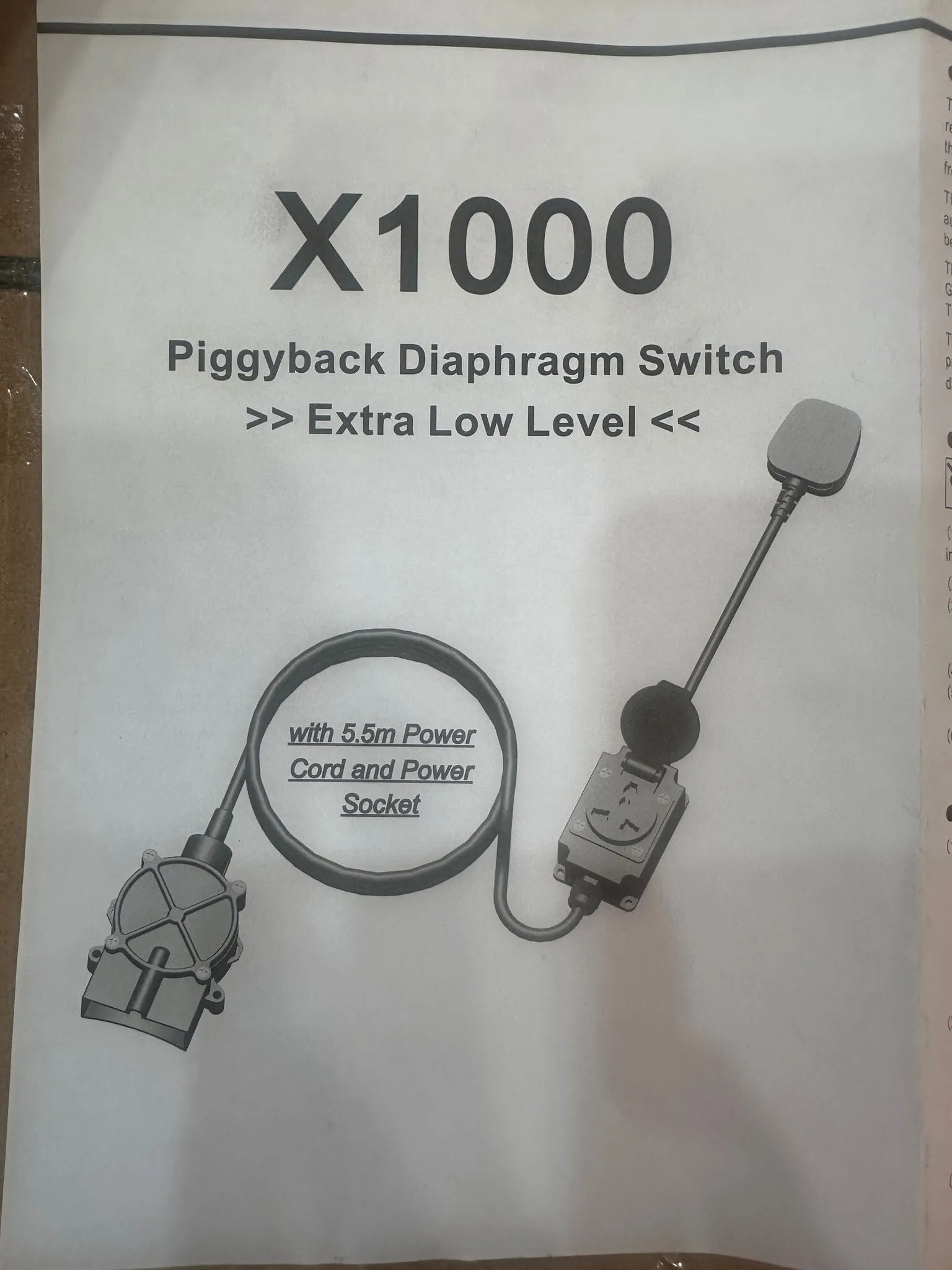 Mepcato Piggyback Diaphragm Switch (Extra Low Level) | Model : WP*X1000