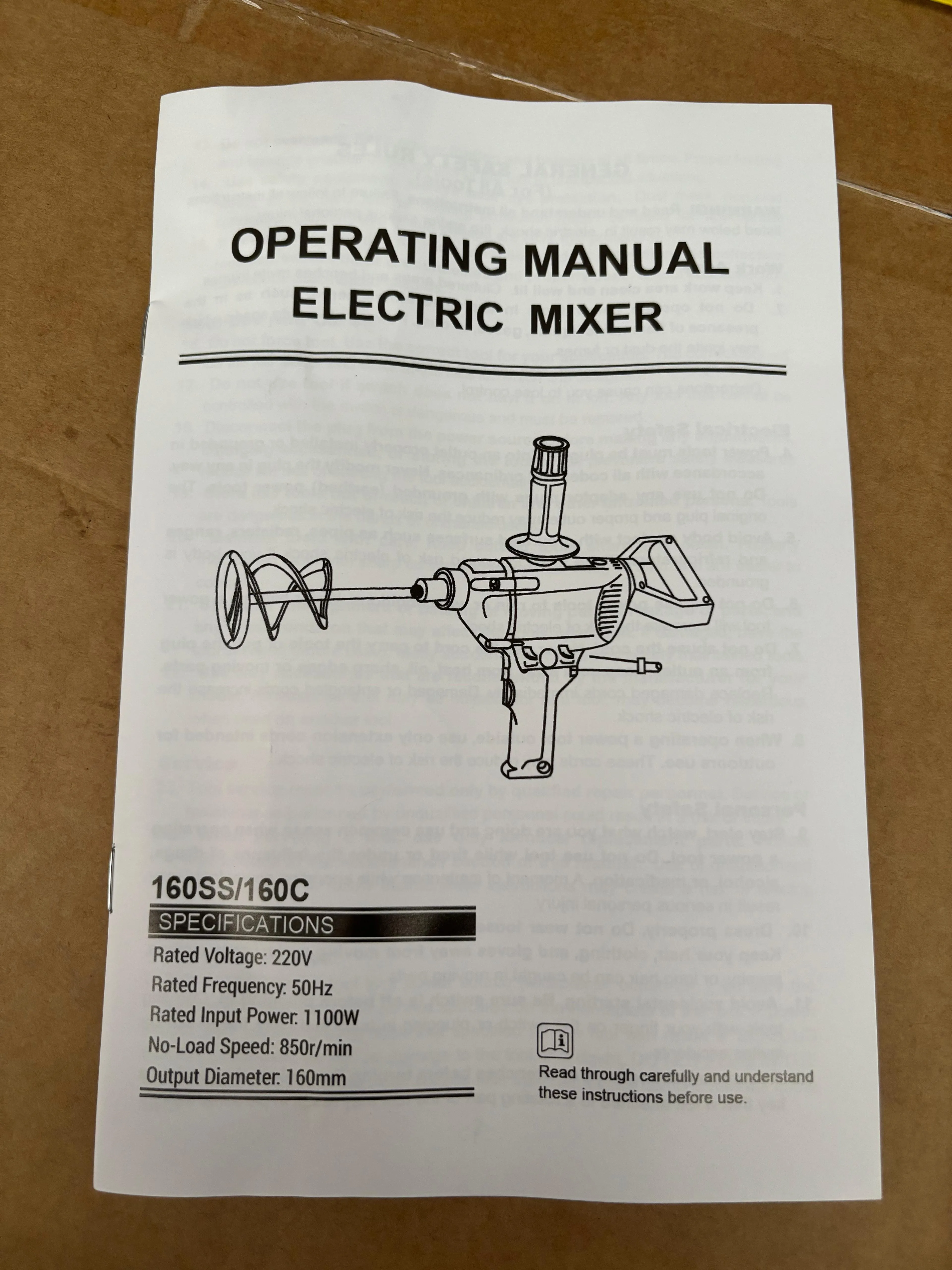 NEWBEAT 1020W Electric Cement Paint Mixer 160MM | Model : NBT-EM-160A