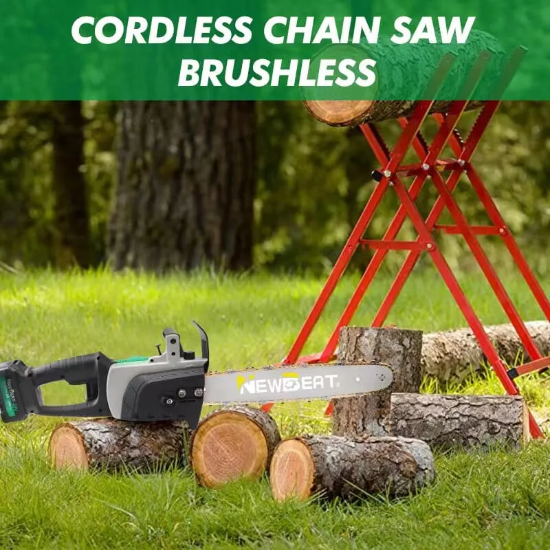 Newbeat 21V 16 Cordless Chainsaw (BL) C/W 2 Battery and 1 Charger | Model: NBT-CC-16A