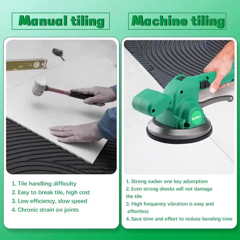 NEWBEAT Cordless Vibration Tile Tiling Levelling Leveler Machine (Brushless) 135MM C/W 2 Battery & 1 Charger  | Model : NBT-CT-135