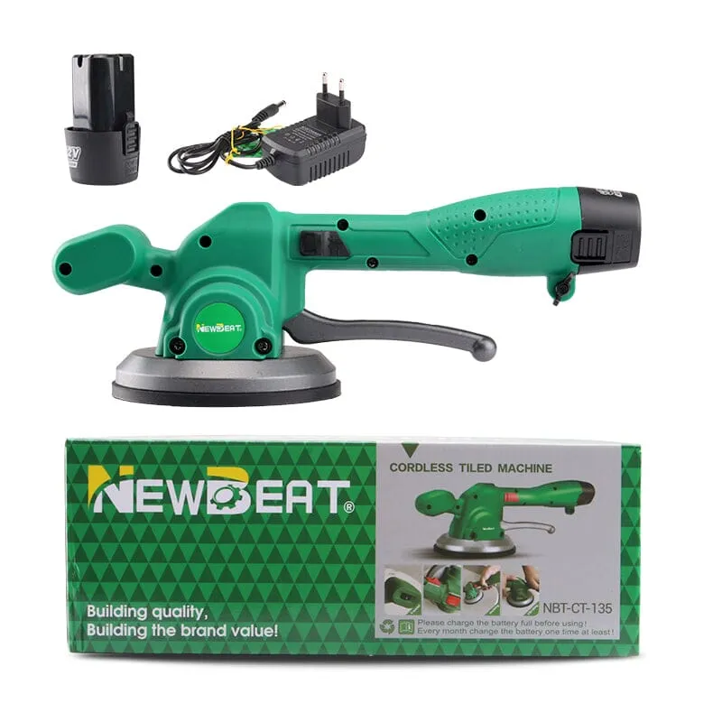 NEWBEAT Cordless Vibration Tile Tiling Levelling Leveler Machine (Brushless) 135MM C/W 2 Battery & 1 Charger  | Model : NBT-CT-135