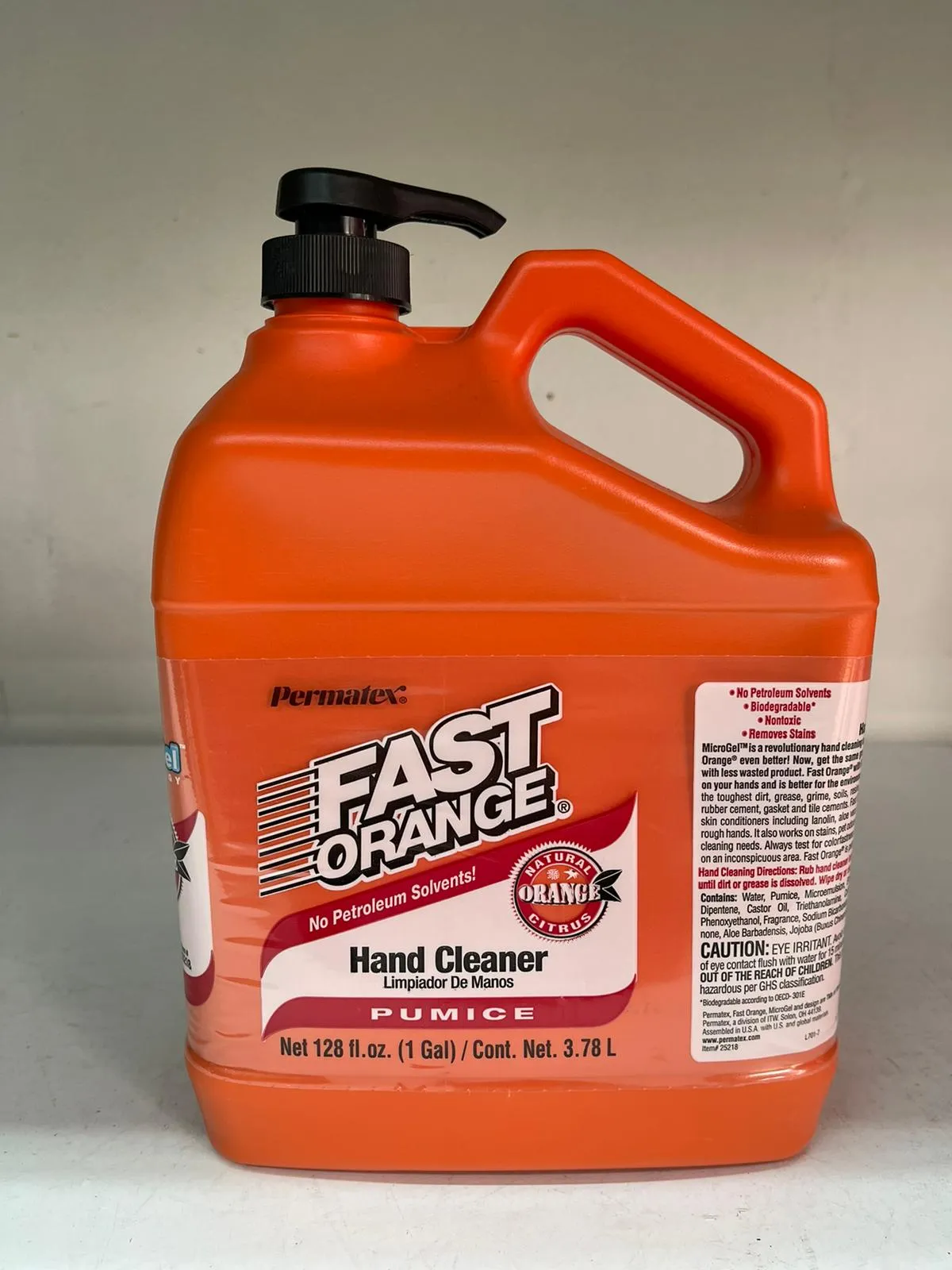 Permatex 25218. 1gal Fast Orange Hand Cleaner | Model : PERM-25218
