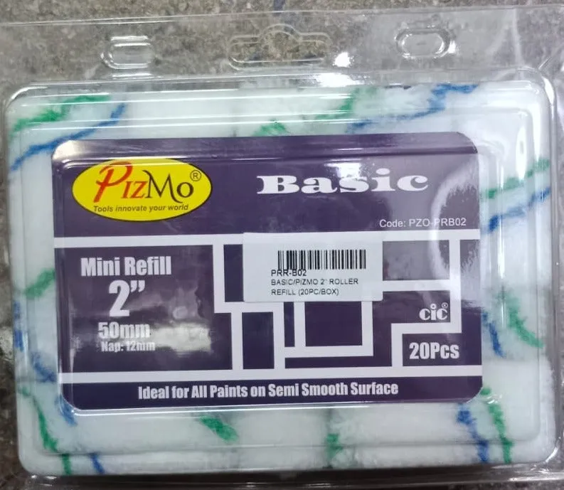 PIZMO Basic 2 Paint Roller Refill (20PC/BOX) | Model : PRR-B02