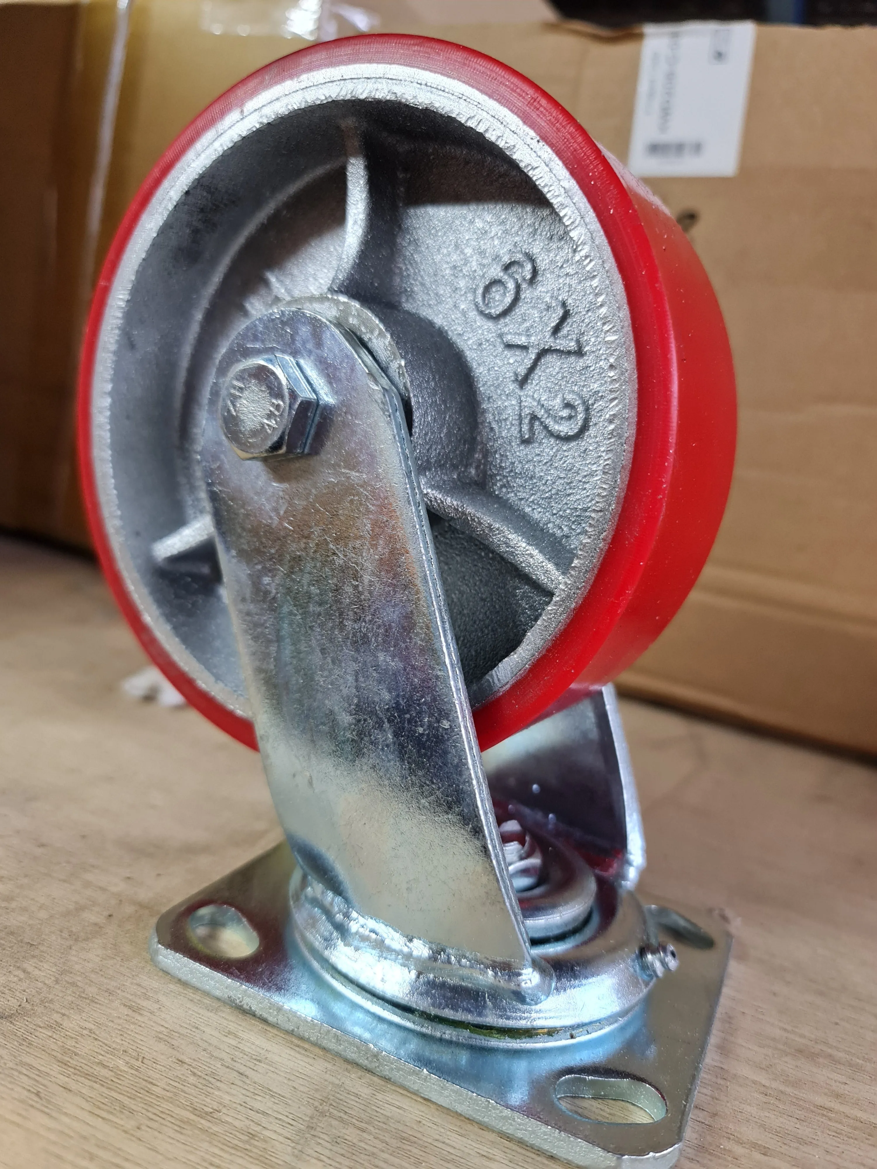 Red PU Castor Wheel (Heavy Duty) | Model : C-HDPU | Size : 4. 5. 6 & 8
