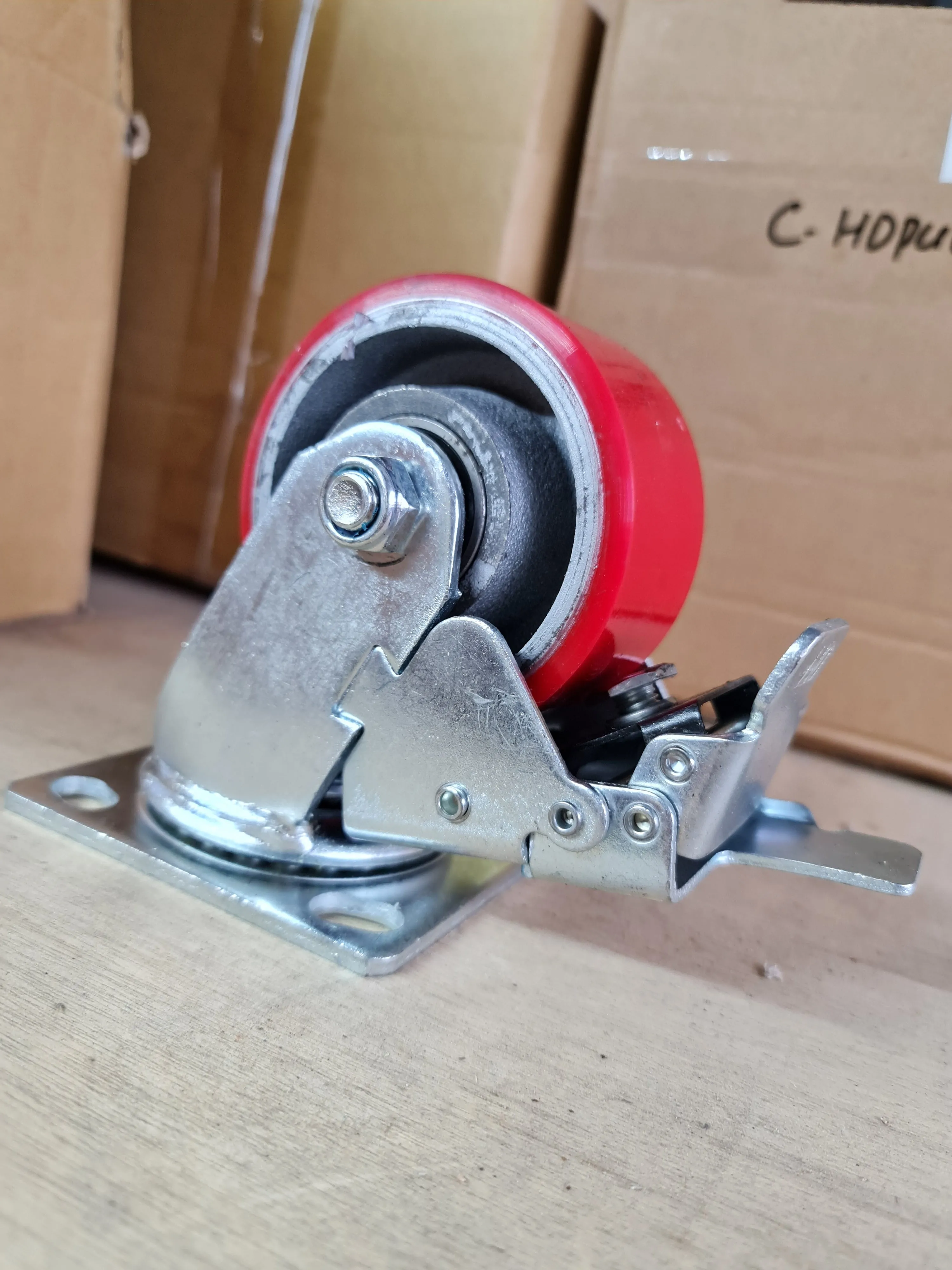 Red PU Castor Wheel (Heavy Duty) | Model : C-HDPU | Size : 4. 5. 6 & 8